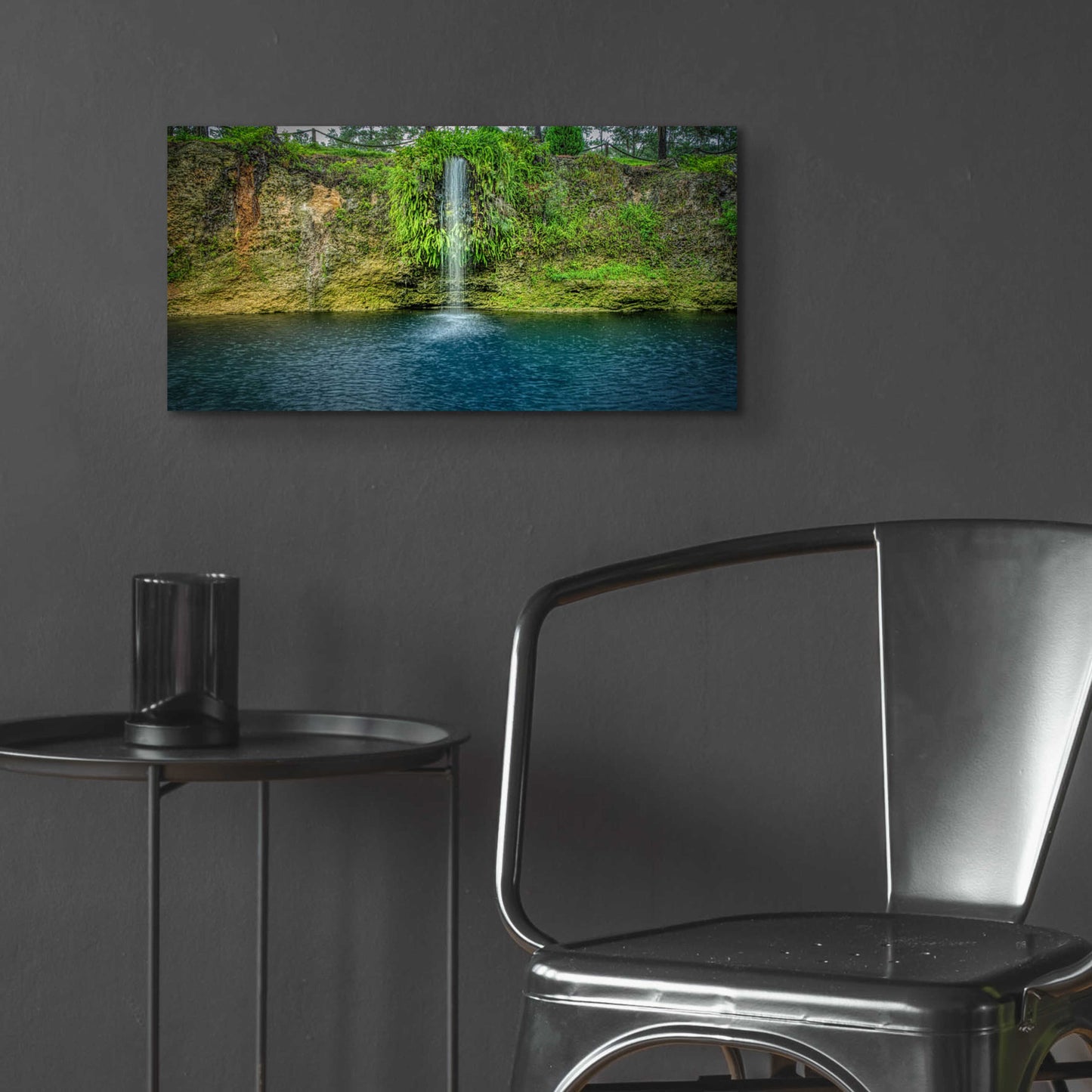 Epic Art 'Rainy Afternoon at Blue Grotto' by Grace Fine Arts Photography, Acrylic Glass Wall Art,24x12