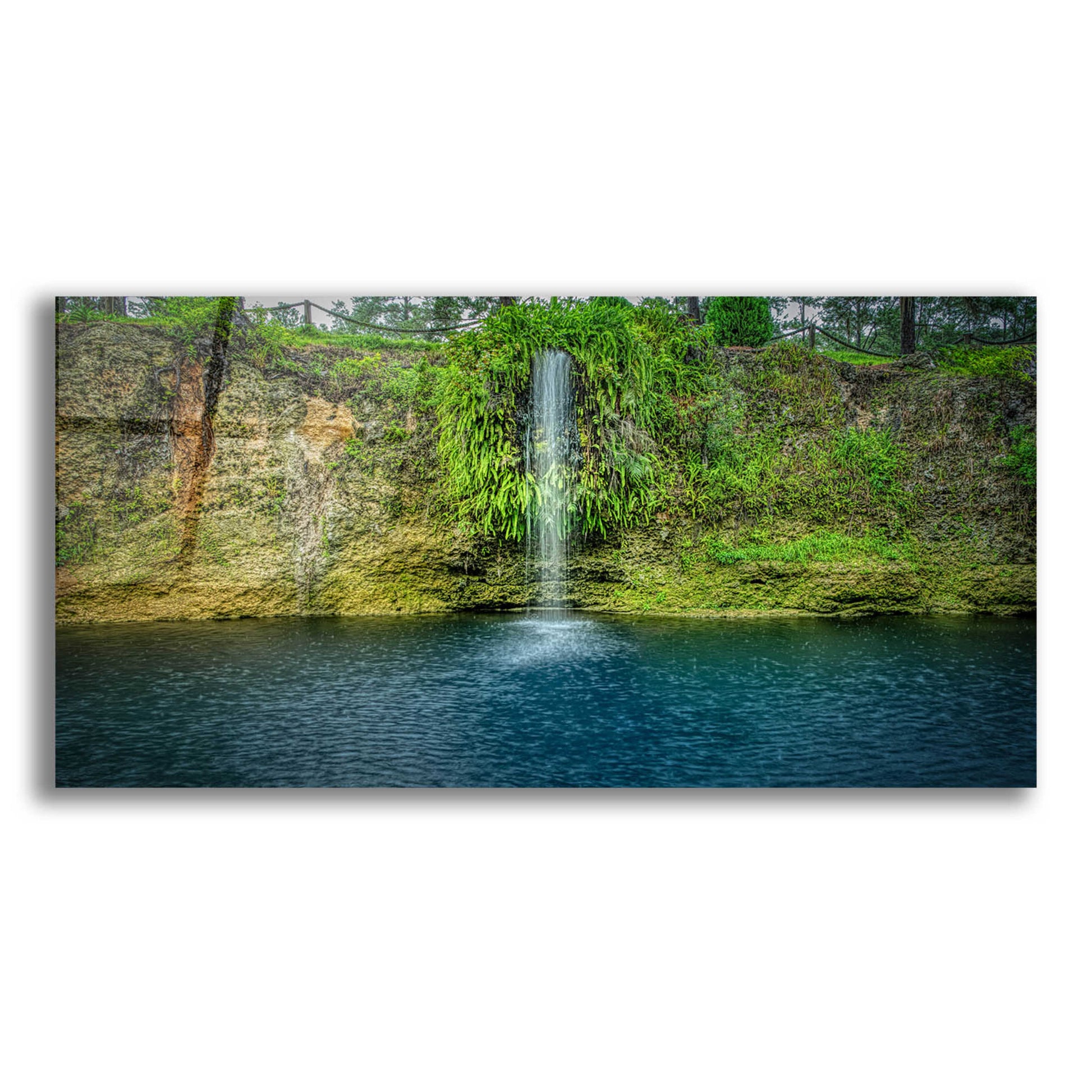 Epic Art 'Rainy Afternoon at Blue Grotto' by Grace Fine Arts Photography, Acrylic Glass Wall Art,24x12