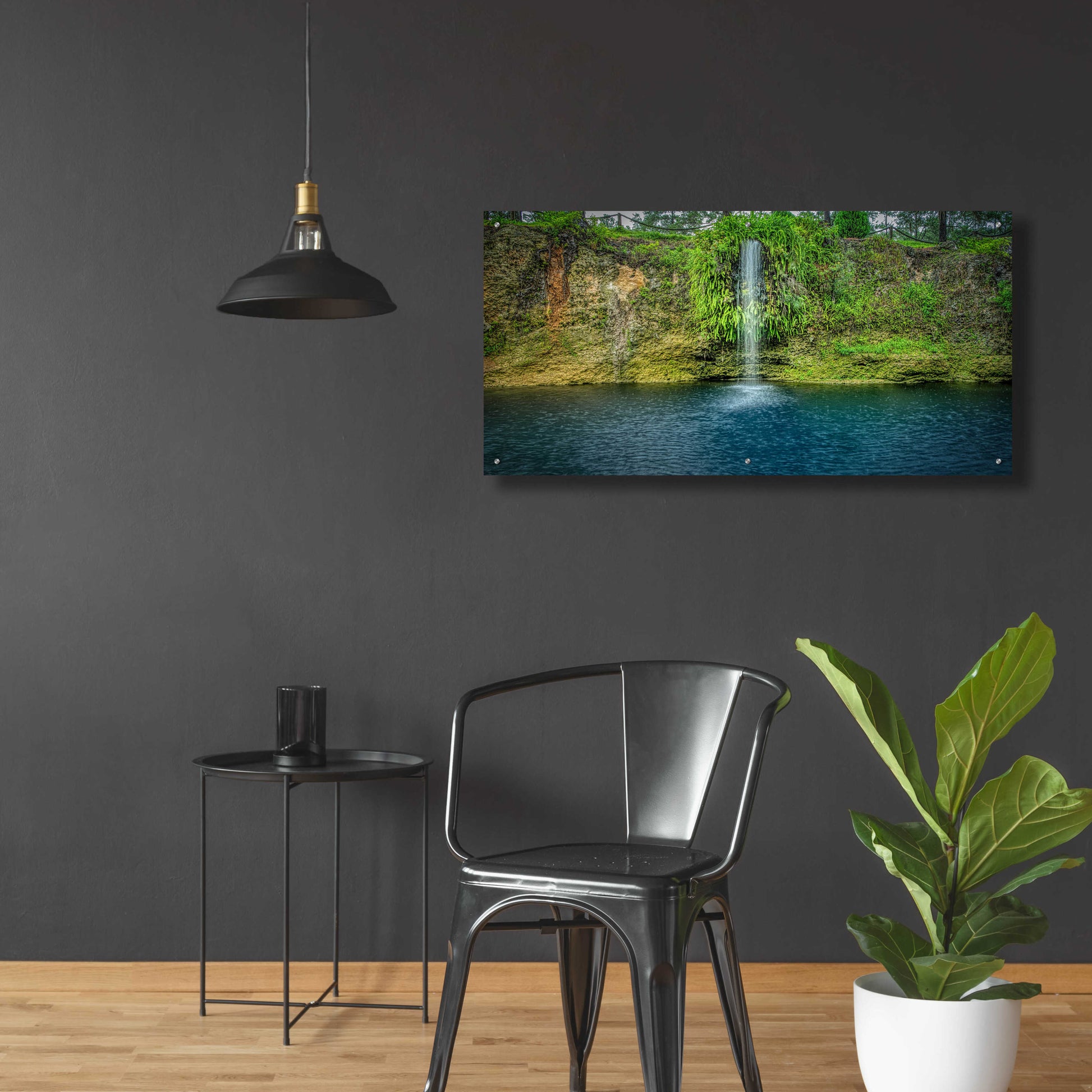 Epic Art 'Rainy Afternoon at Blue Grotto' by Grace Fine Arts Photography, Acrylic Glass Wall Art,48x24