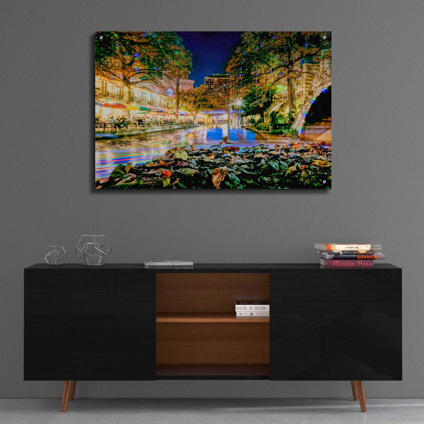 Epic Art 'Riverwalk Holiday Boating' by Grace Fine Arts Photography, Acrylic Glass Wall Art,36x24