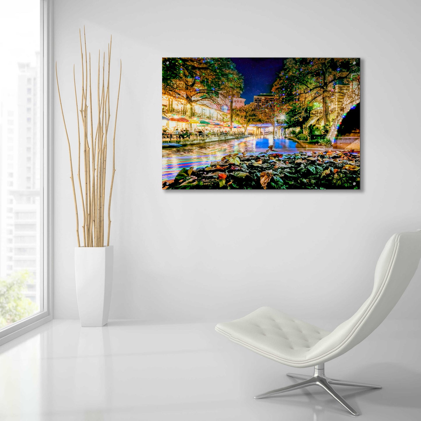 Epic Art 'Riverwalk Holiday Boating' by Grace Fine Arts Photography, Acrylic Glass Wall Art,36x24