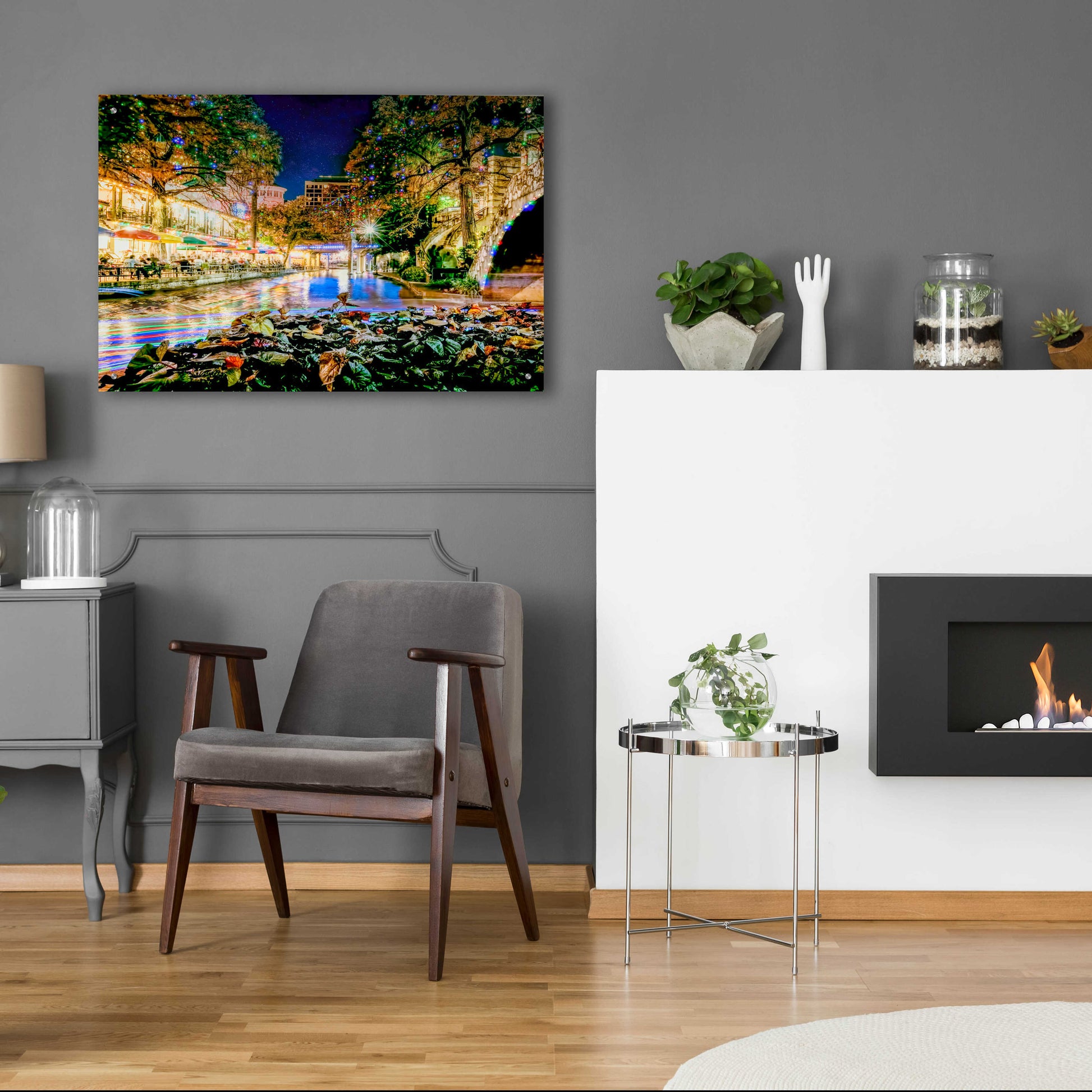 Epic Art 'Riverwalk Holiday Boating' by Grace Fine Arts Photography, Acrylic Glass Wall Art,36x24