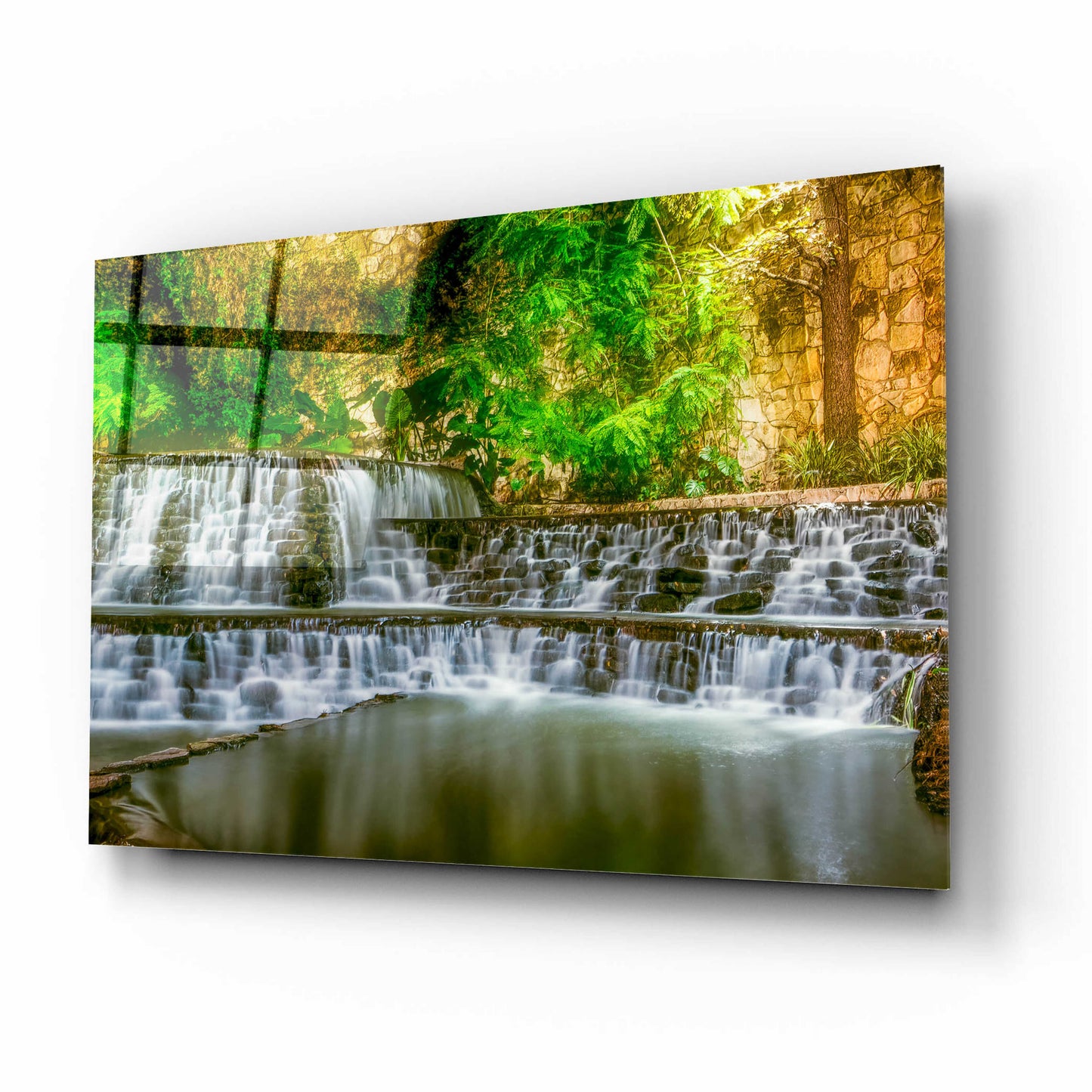 Epic Art 'Riverwalk Waterfall 1' by Grace Fine Arts Photography, Acrylic Glass Wall Art,16x12