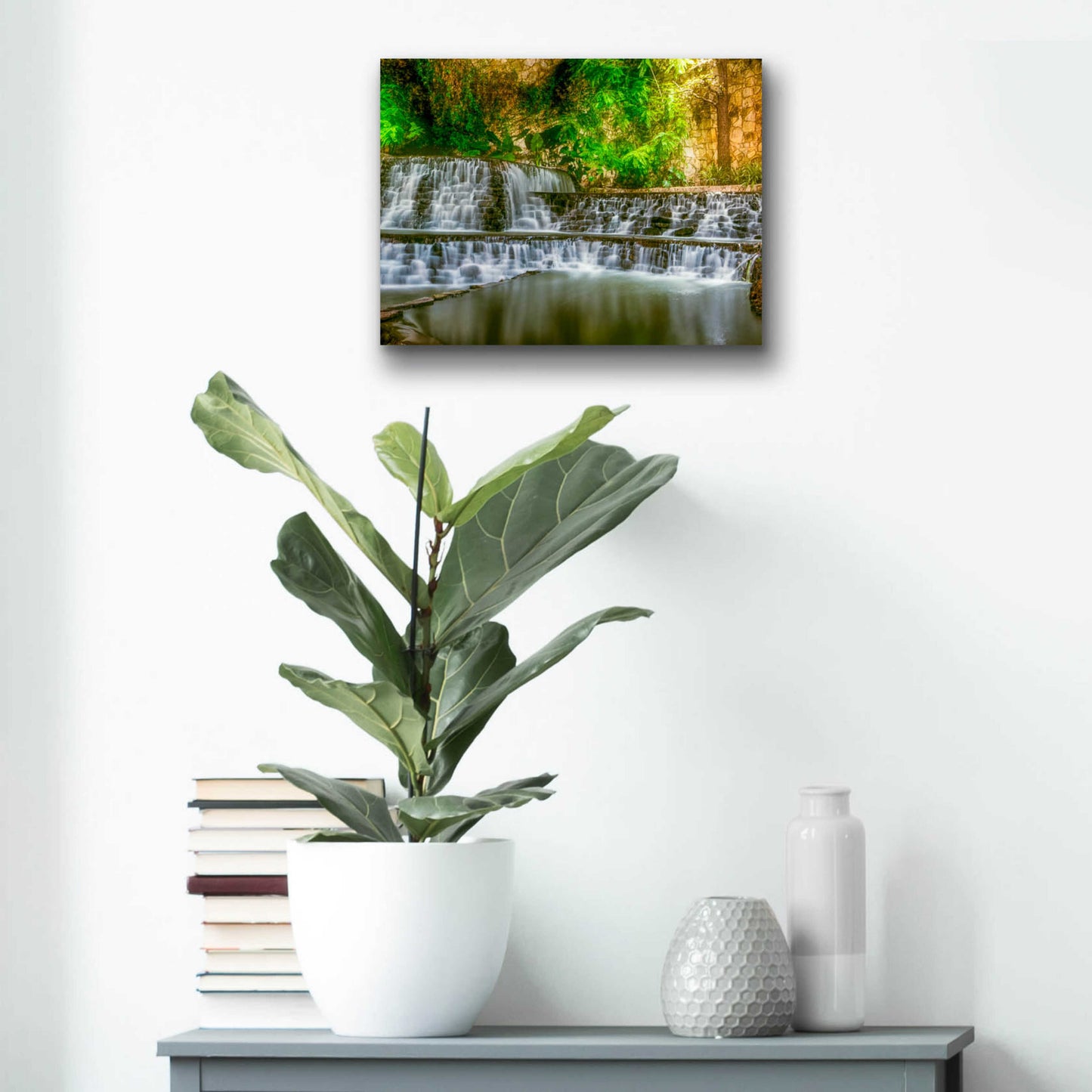 Epic Art 'Riverwalk Waterfall 1' by Grace Fine Arts Photography, Acrylic Glass Wall Art,16x12