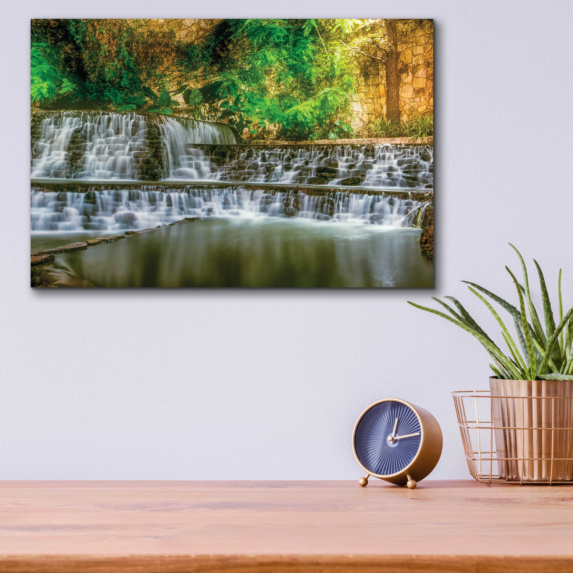 Epic Art 'Riverwalk Waterfall 1' by Grace Fine Arts Photography, Acrylic Glass Wall Art,16x12