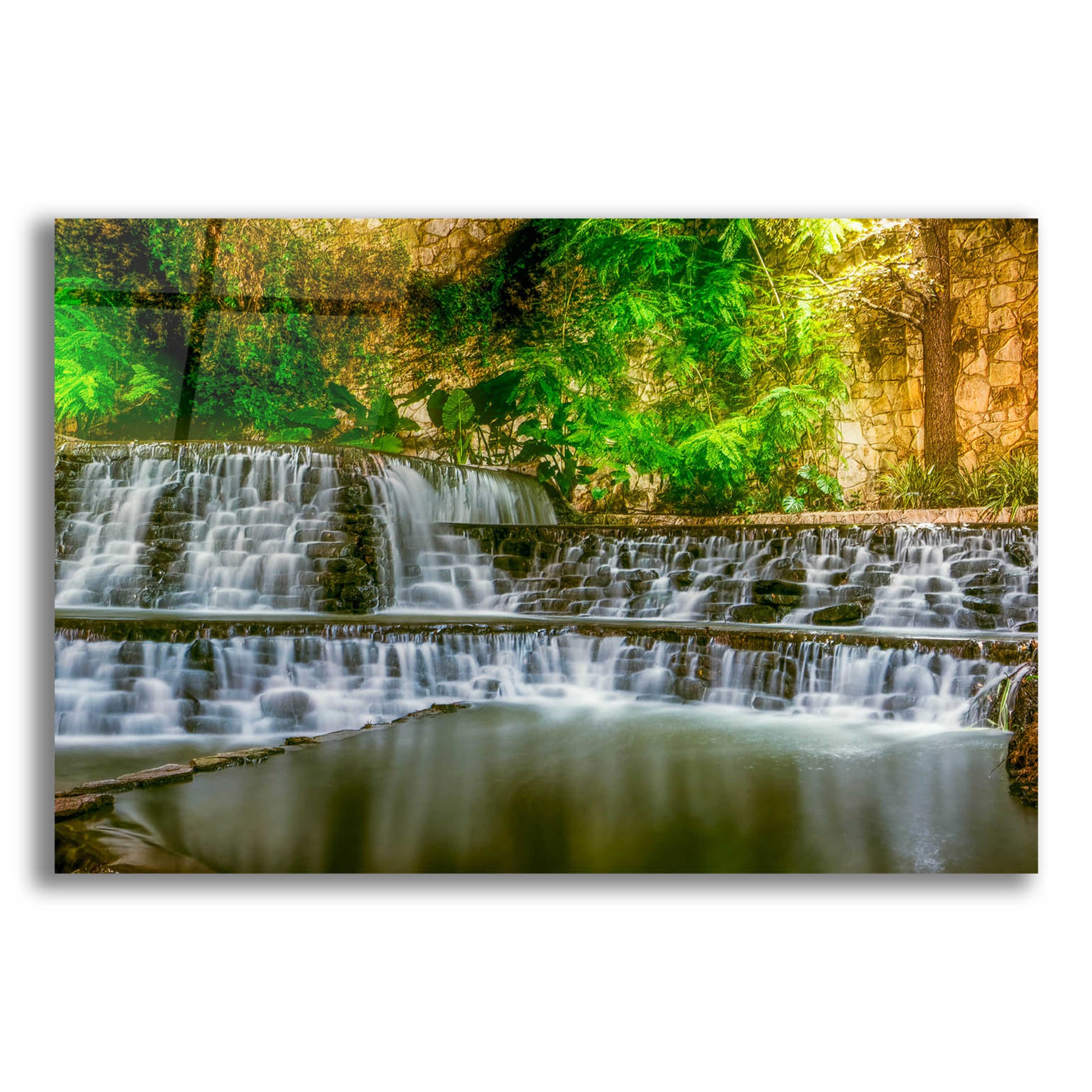 Epic Art 'Riverwalk Waterfall 1' by Grace Fine Arts Photography, Acrylic Glass Wall Art,16x12