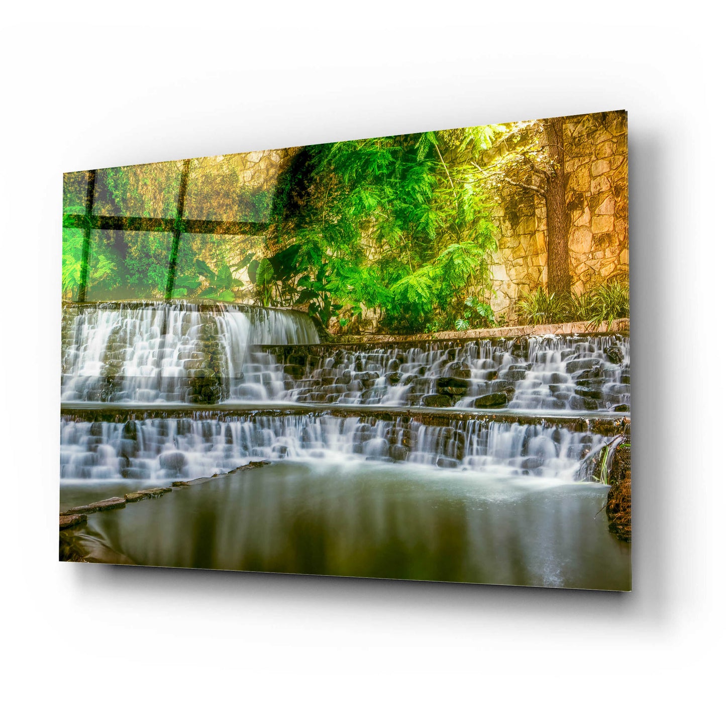 Epic Art 'Riverwalk Waterfall 1' by Grace Fine Arts Photography, Acrylic Glass Wall Art,24x16