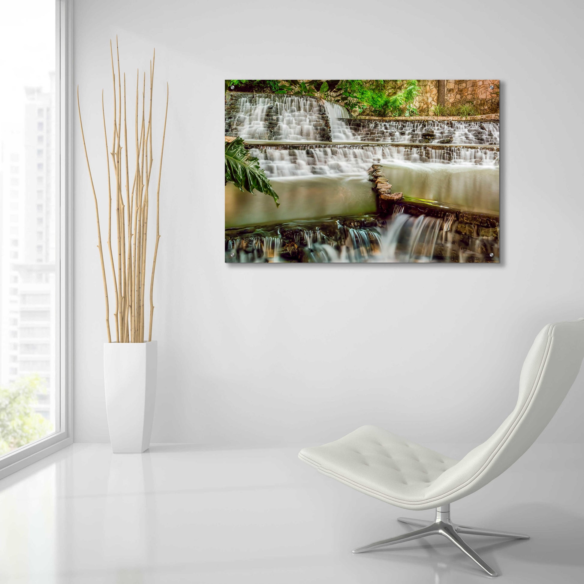 Epic Art 'Riverwalk Waterfall 2' by Grace Fine Arts Photography, Acrylic Glass Wall Art,36x24