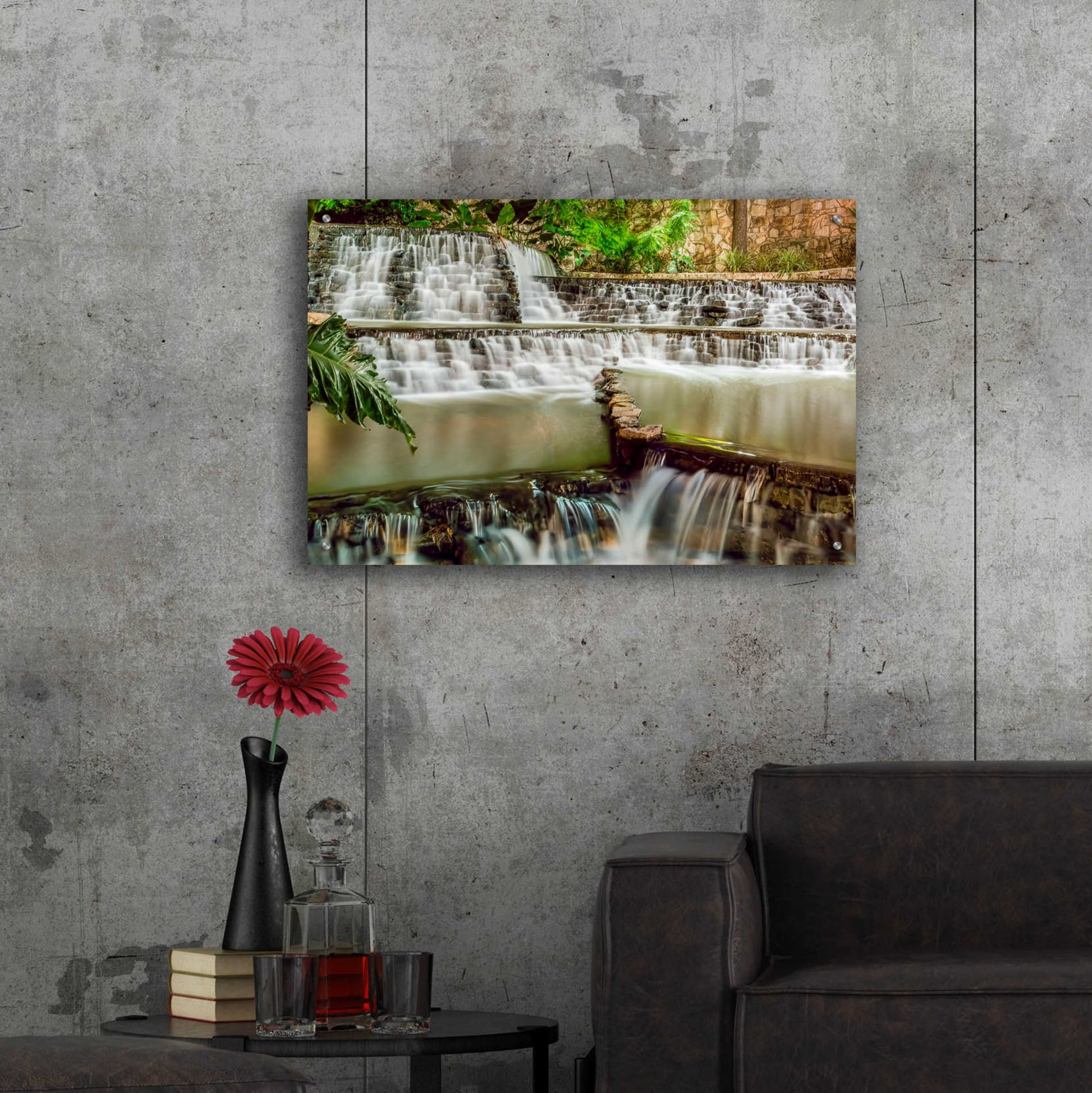 Epic Art 'Riverwalk Waterfall 2' by Grace Fine Arts Photography, Acrylic Glass Wall Art,36x24