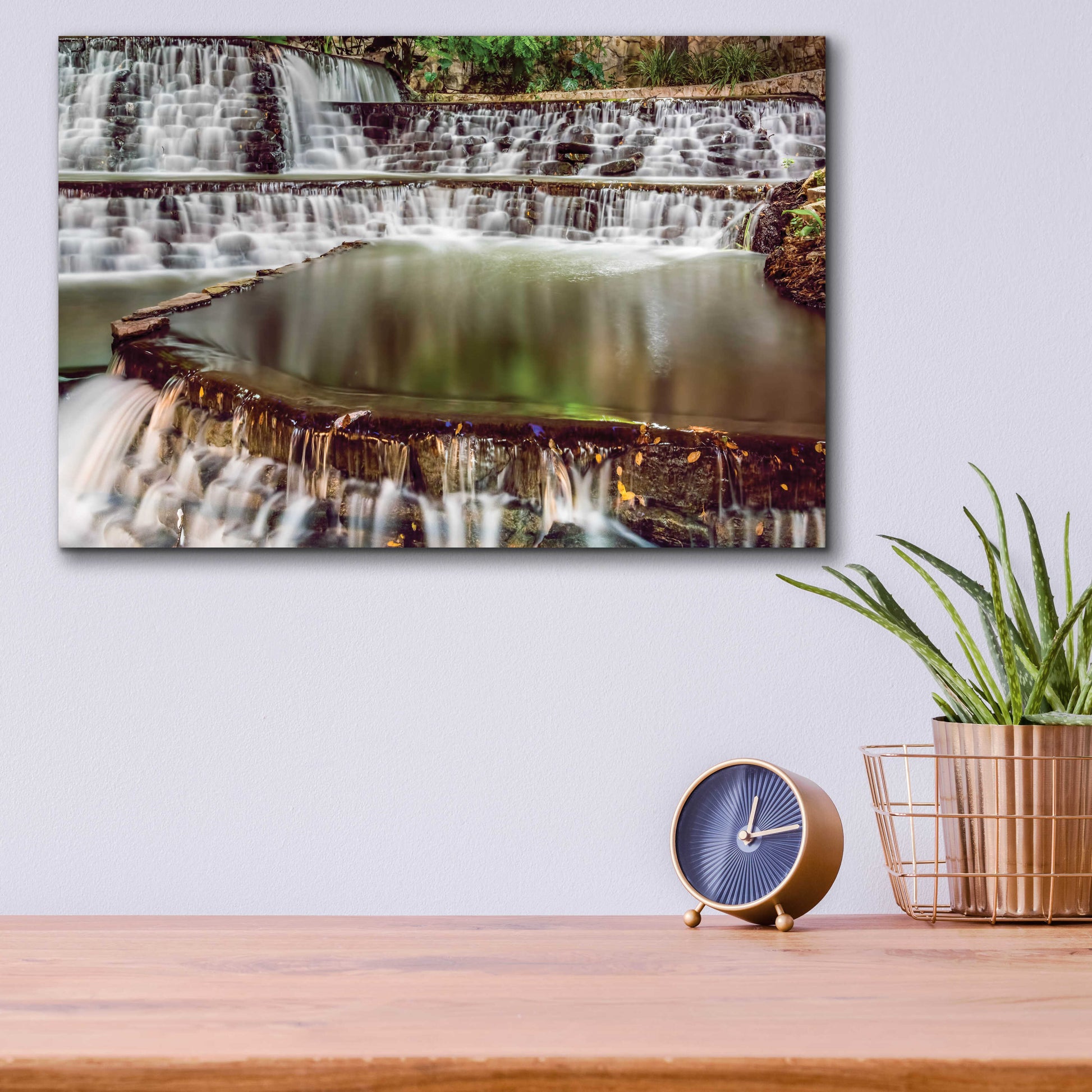 Epic Art 'Riverwalk Waterfall 3' by Grace Fine Arts Photography, Acrylic Glass Wall Art,16x12