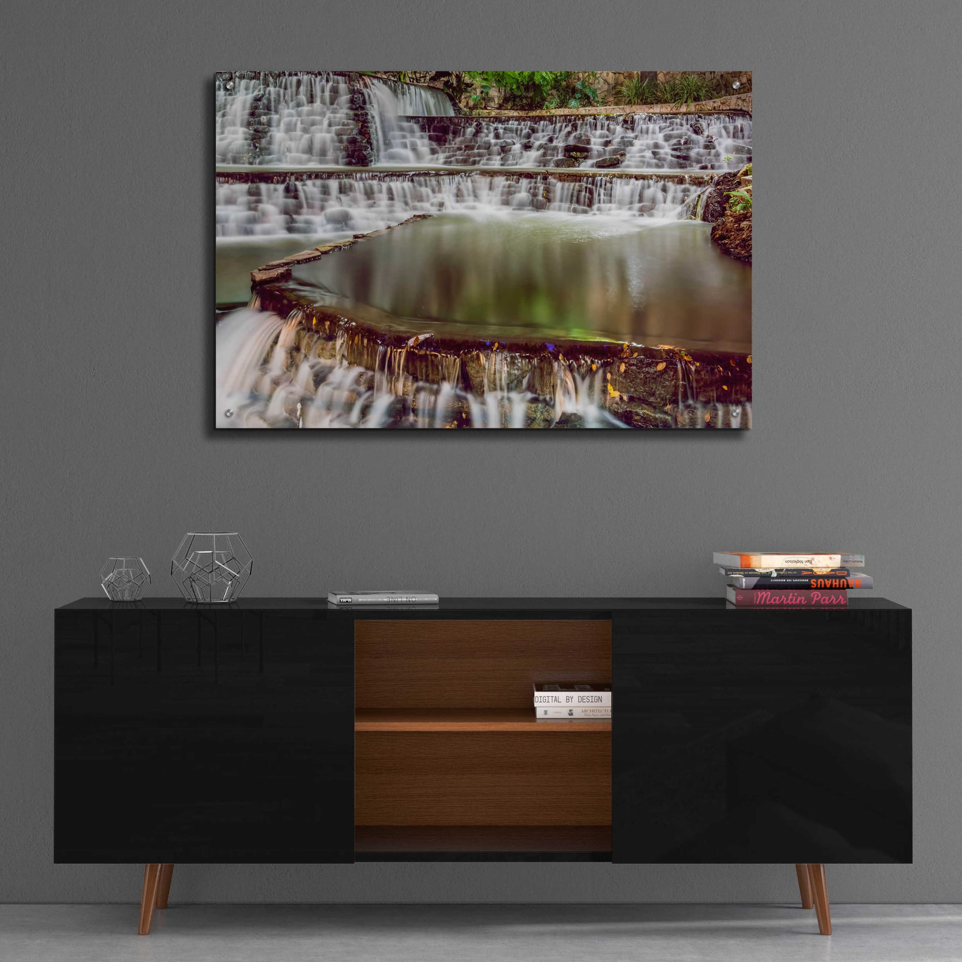 Epic Art 'Riverwalk Waterfall 3' by Grace Fine Arts Photography, Acrylic Glass Wall Art,36x24