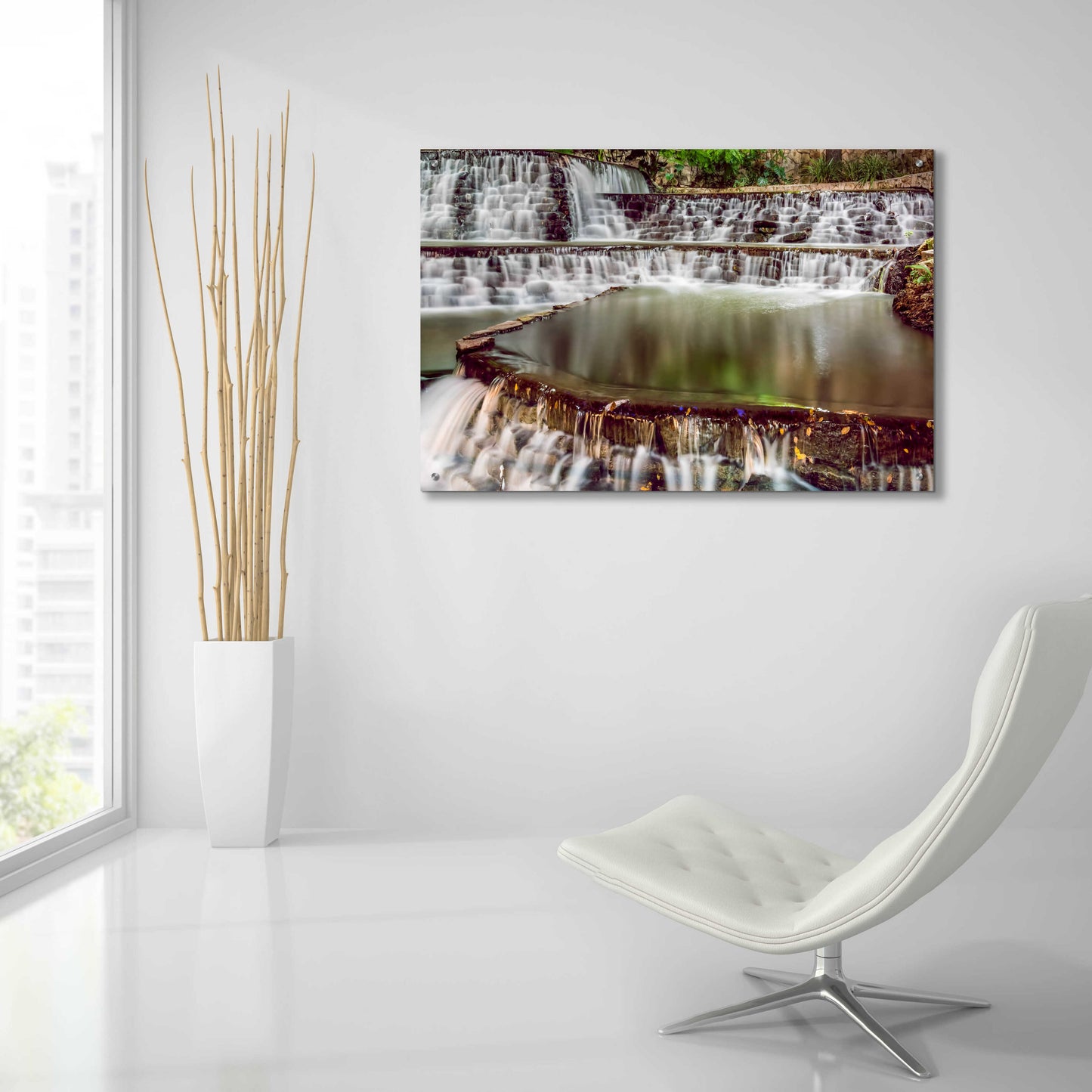 Epic Art 'Riverwalk Waterfall 3' by Grace Fine Arts Photography, Acrylic Glass Wall Art,36x24