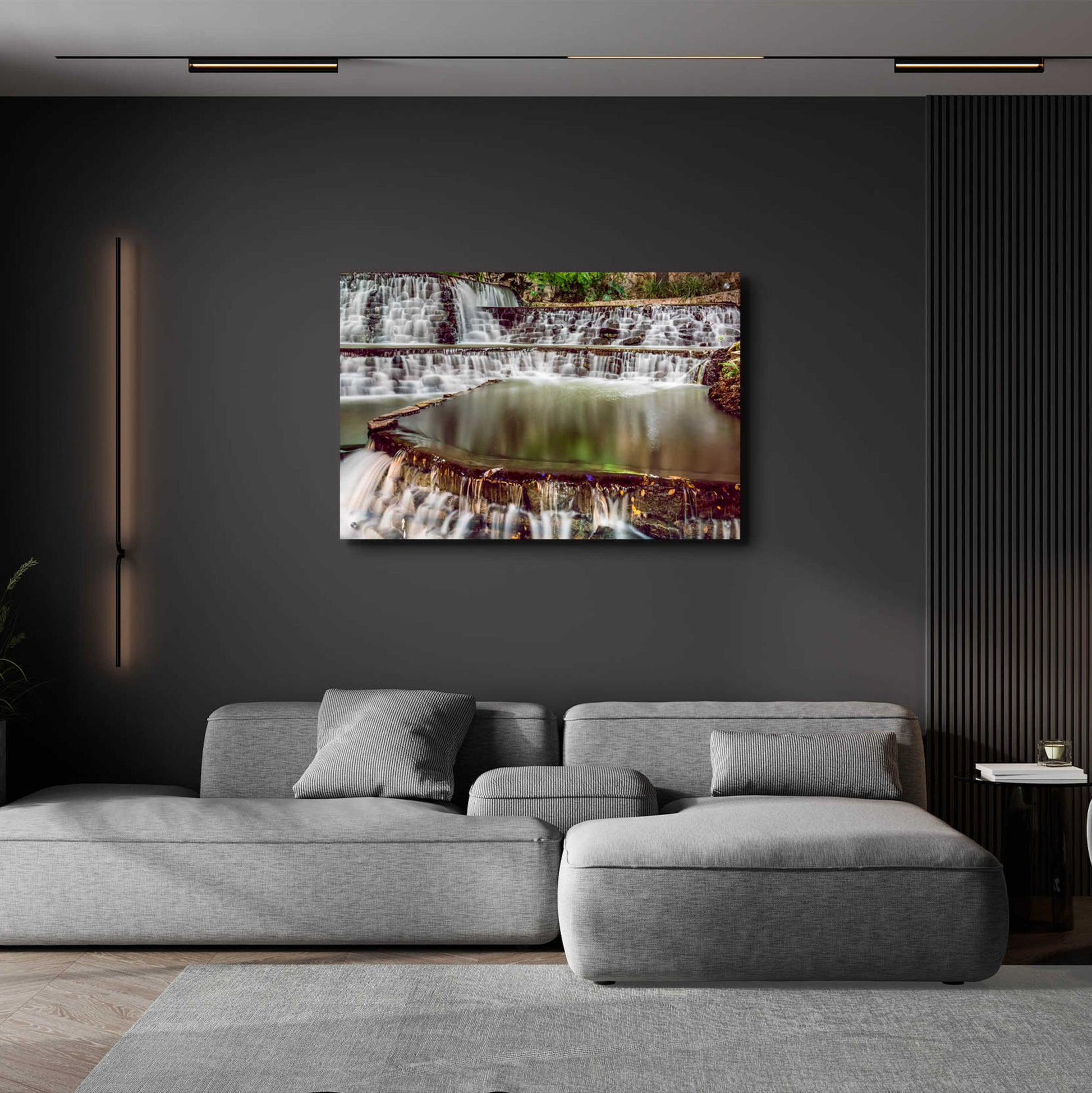 Epic Art 'Riverwalk Waterfall 3' by Grace Fine Arts Photography, Acrylic Glass Wall Art,36x24