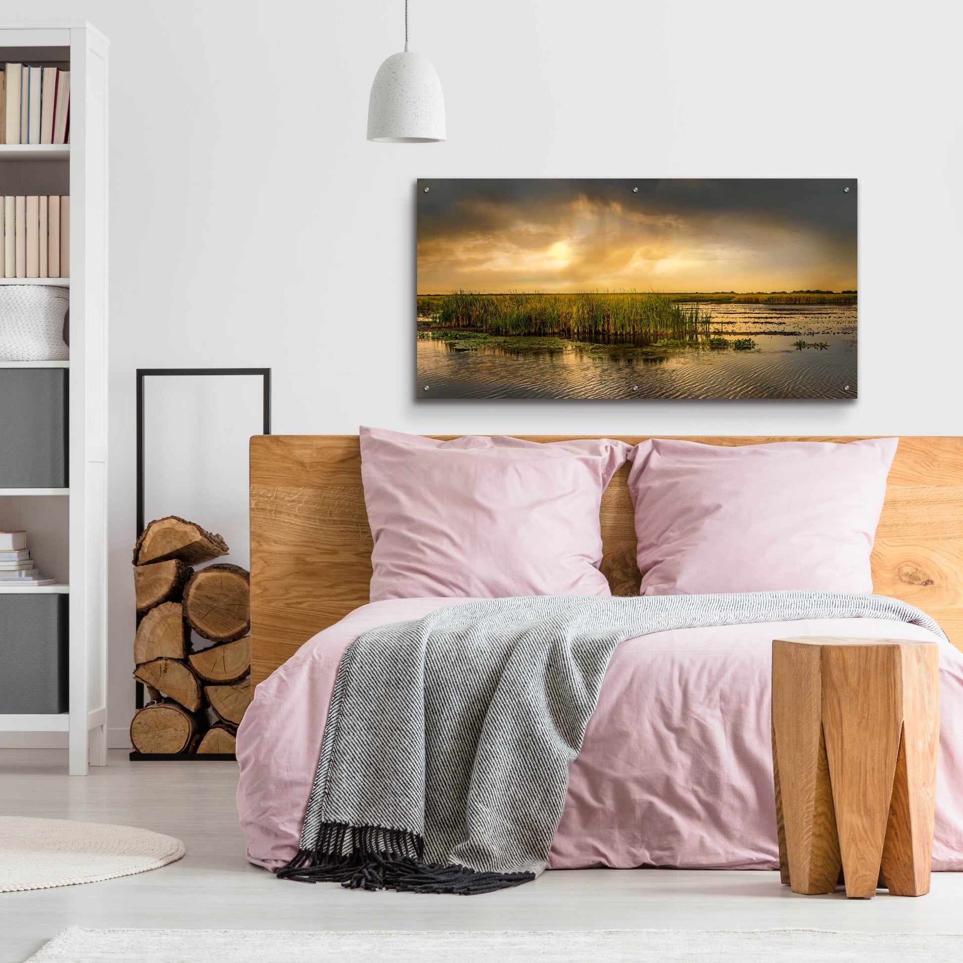 Epic Art 'Salt Flats of San Bernard at Sunset' by Grace Fine Arts Photography, Acrylic Glass Wall Art,48x24