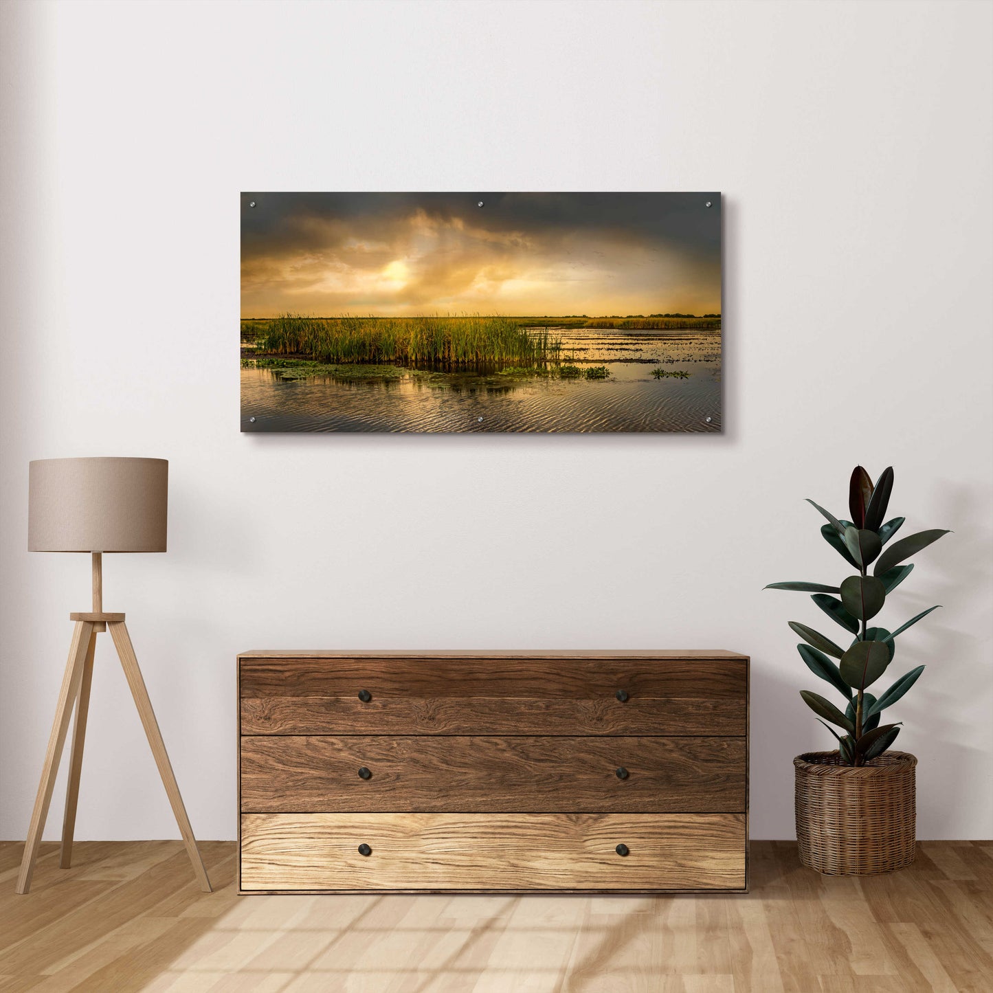 Epic Art 'Salt Flats of San Bernard at Sunset' by Grace Fine Arts Photography, Acrylic Glass Wall Art,48x24