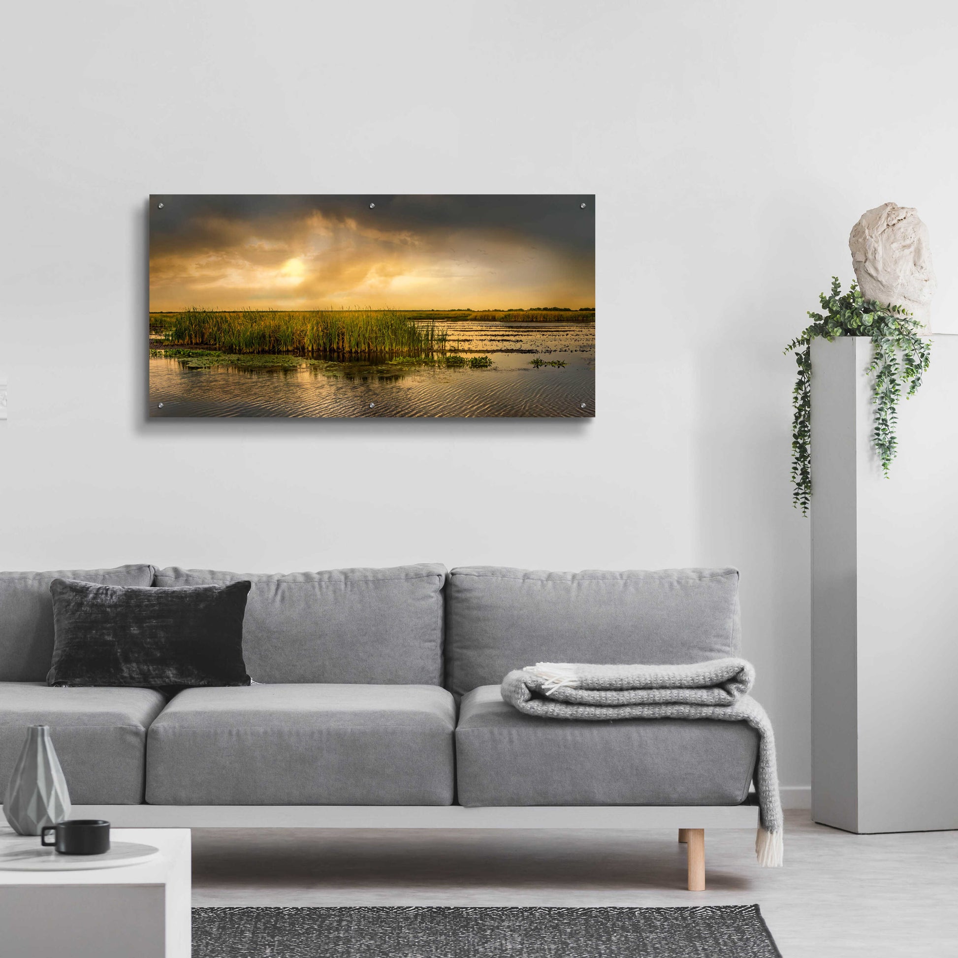 Epic Art 'Salt Flats of San Bernard at Sunset' by Grace Fine Arts Photography, Acrylic Glass Wall Art,48x24