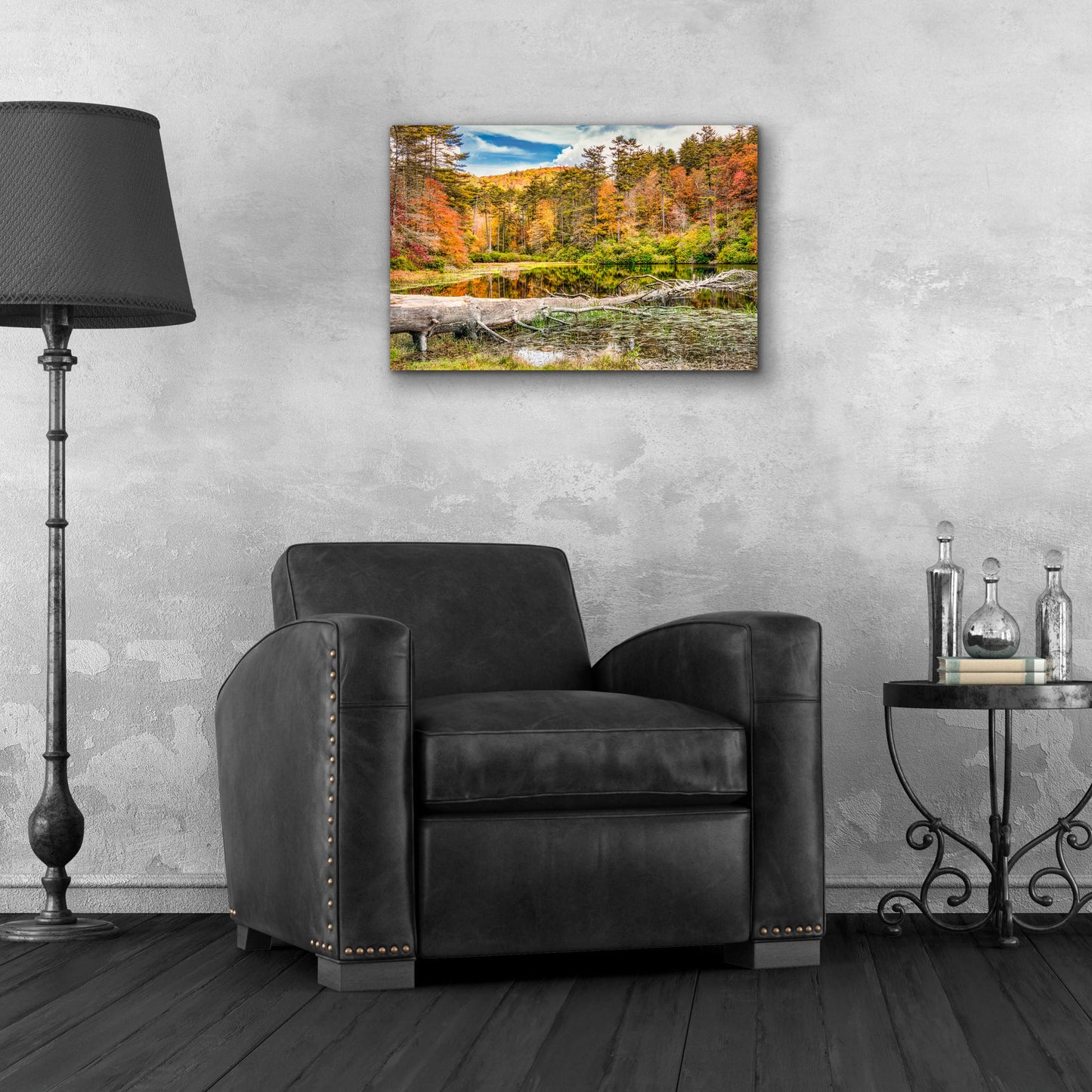 Epic Art 'Smoky Mountains Autumn Lake 2' by Grace Fine Arts Photography, Acrylic Glass Wall Art,24x16