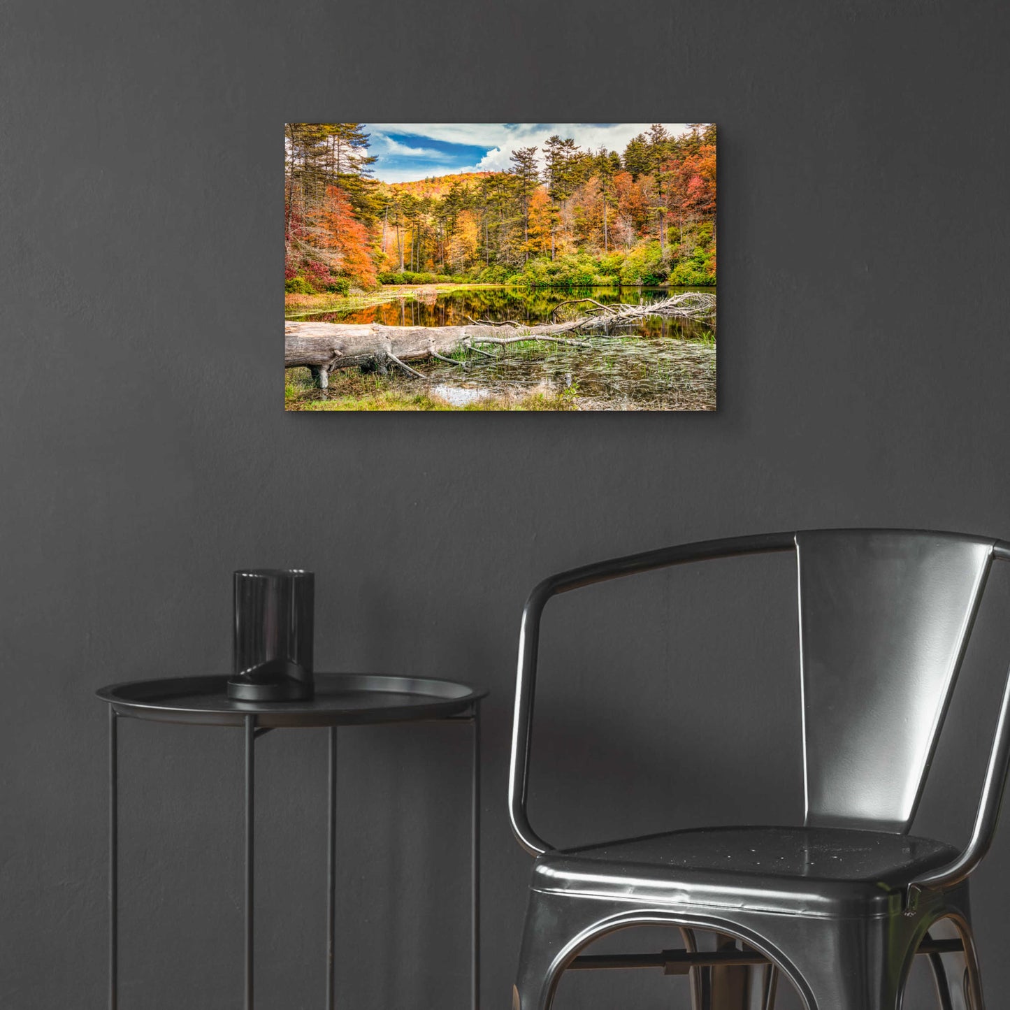 Epic Art 'Smoky Mountains Autumn Lake 2' by Grace Fine Arts Photography, Acrylic Glass Wall Art,24x16