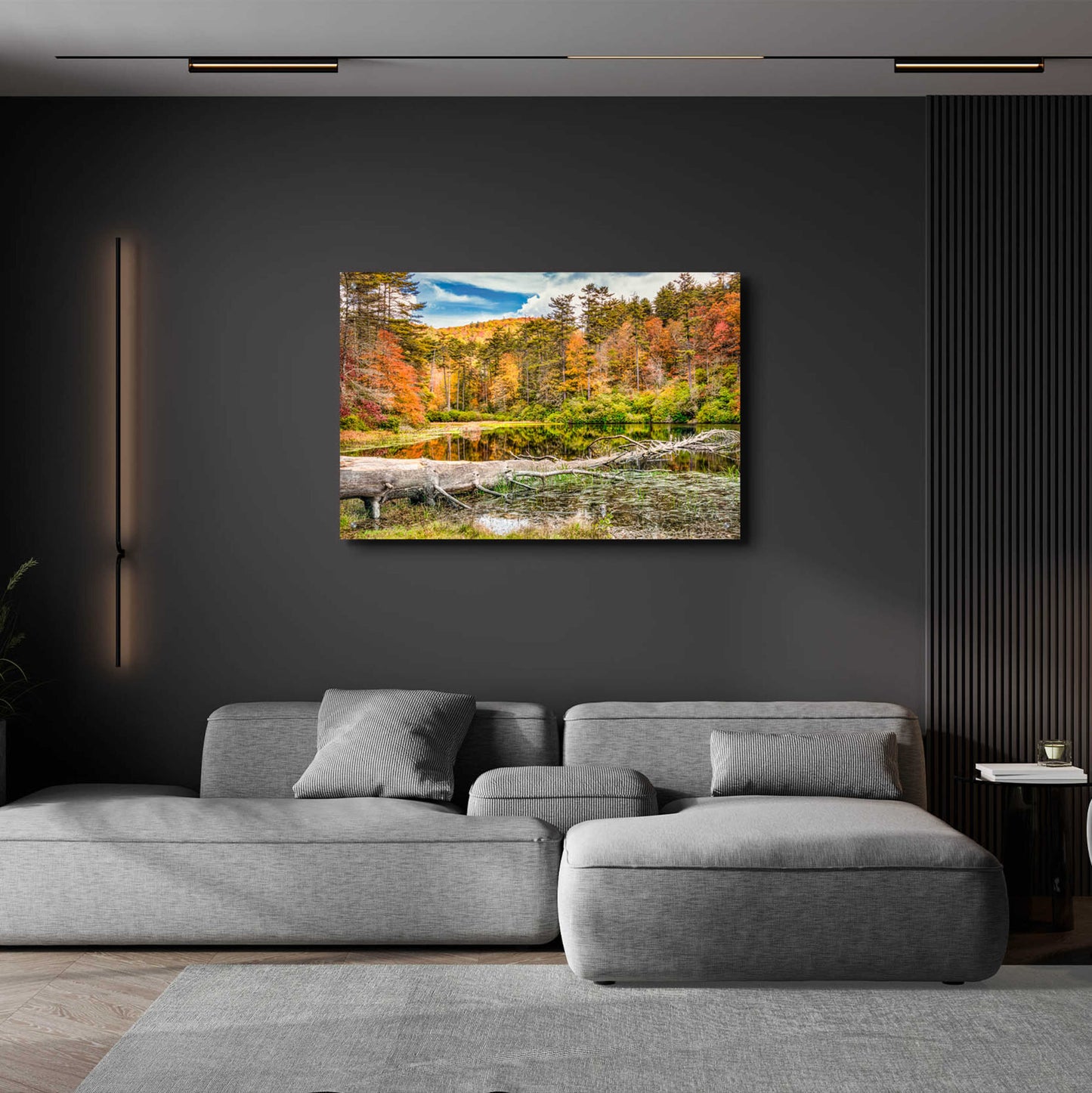 Epic Art 'Smoky Mountains Autumn Lake 2' by Grace Fine Arts Photography, Acrylic Glass Wall Art,36x24