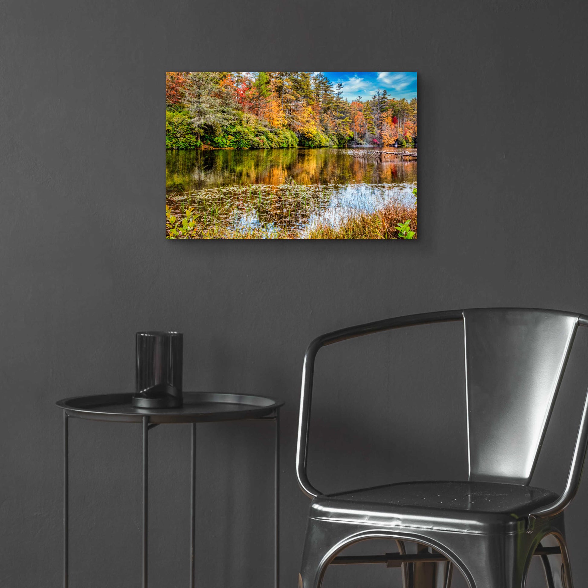 Epic Art 'Smoky Mountains Autumn Lake 4' by Grace Fine Arts Photography, Acrylic Glass Wall Art,24x16