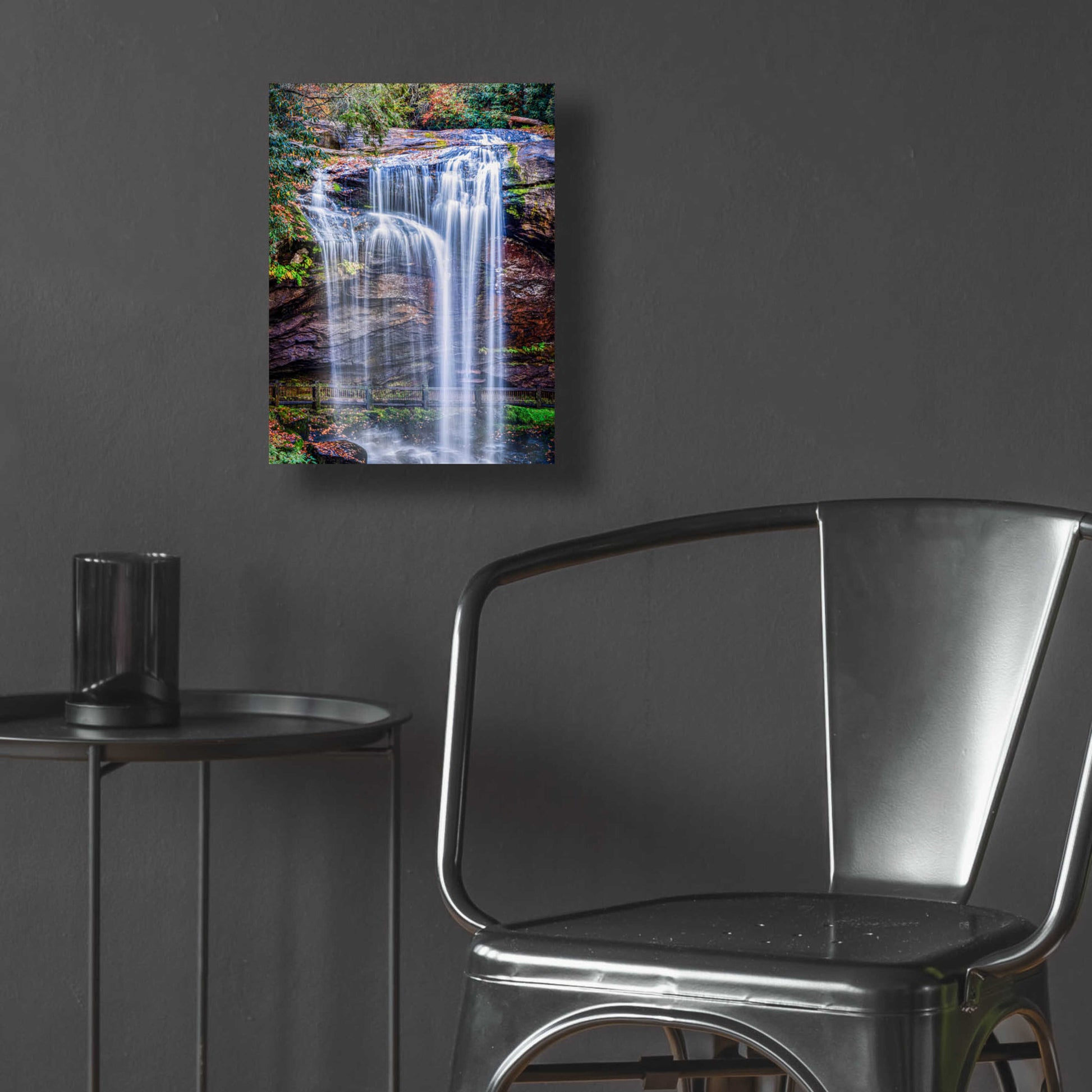 Epic Art 'Smoky Mountains Autumn Waterfall 1' by Grace Fine Arts Photography, Acrylic Glass Wall Art,12x16