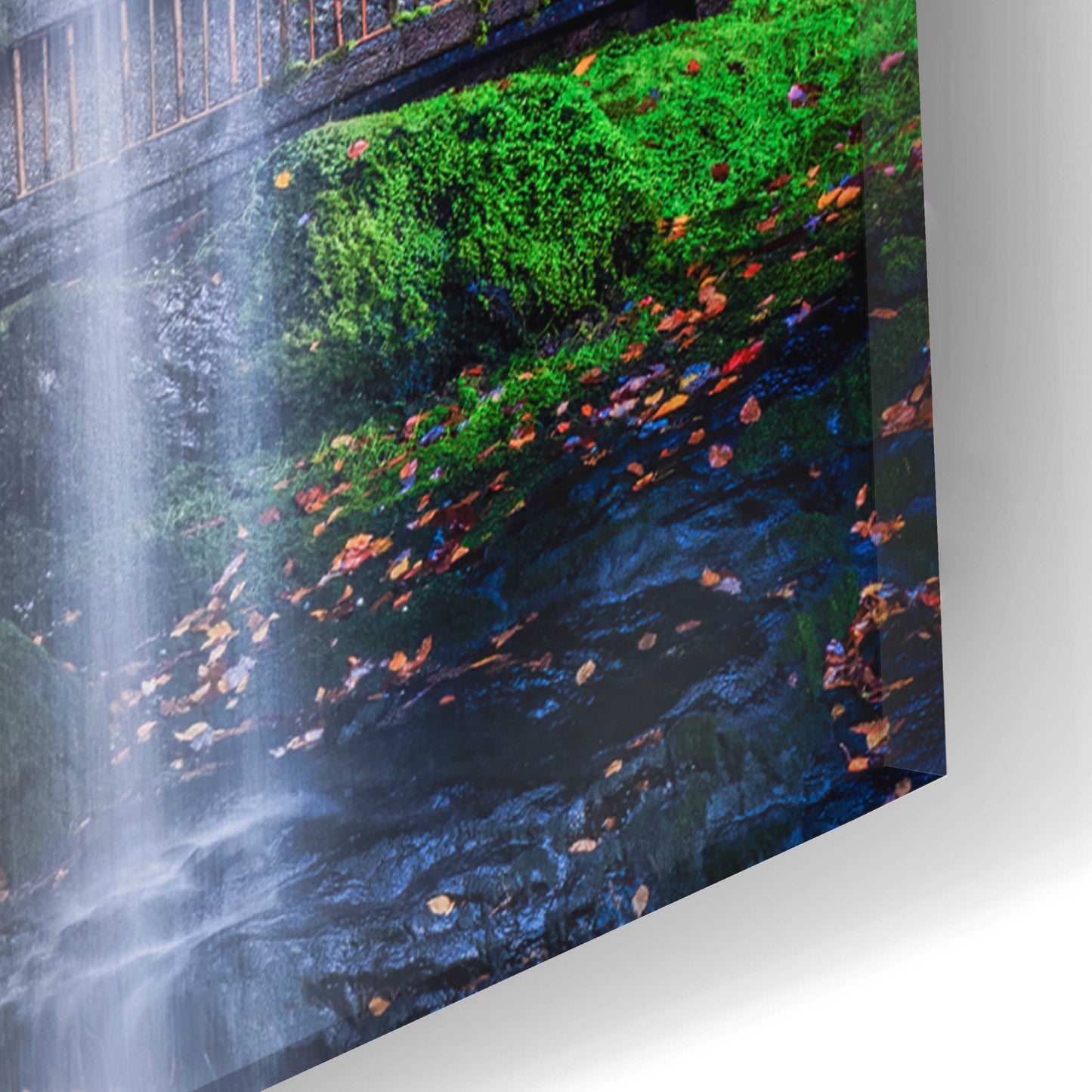 Epic Art 'Smoky Mountains Autumn Waterfall 1' by Grace Fine Arts Photography, Acrylic Glass Wall Art,16x24