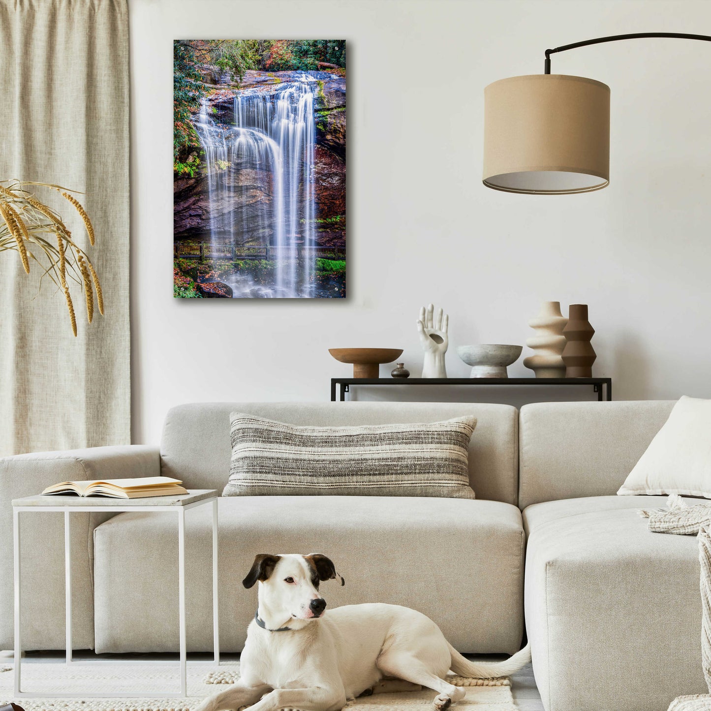 Epic Art 'Smoky Mountains Autumn Waterfall 1' by Grace Fine Arts Photography, Acrylic Glass Wall Art,24x36