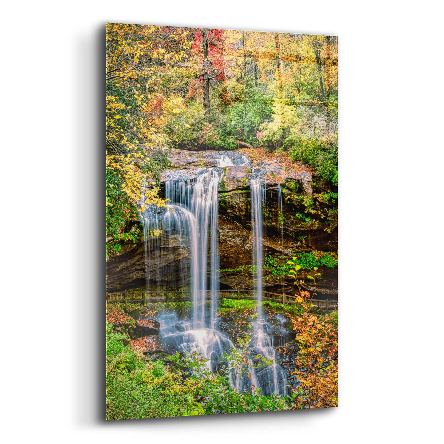 Epic Art 'Smoky Mountains Autumn Waterfall 2' by Grace Fine Arts Photography, Acrylic Glass Wall Art,12x16