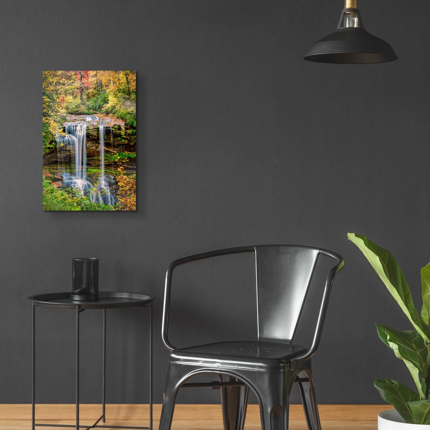 Epic Art 'Smoky Mountains Autumn Waterfall 2' by Grace Fine Arts Photography, Acrylic Glass Wall Art,16x24