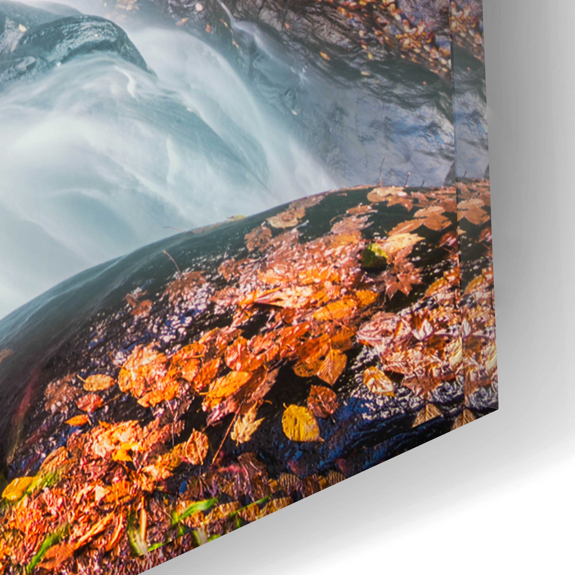 Epic Art 'Smoky Mountains Autumn Waterfall 3' by Grace Fine Arts Photography, Acrylic Glass Wall Art,12x16