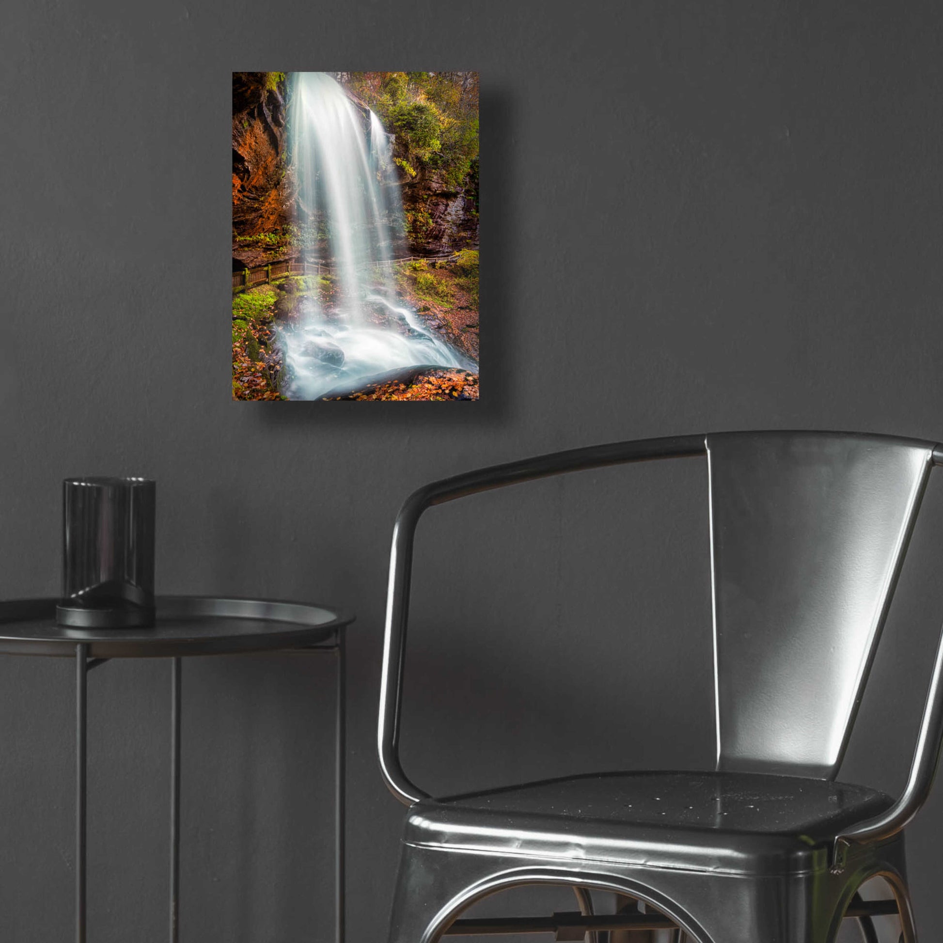 Epic Art 'Smoky Mountains Autumn Waterfall 3' by Grace Fine Arts Photography, Acrylic Glass Wall Art,12x16