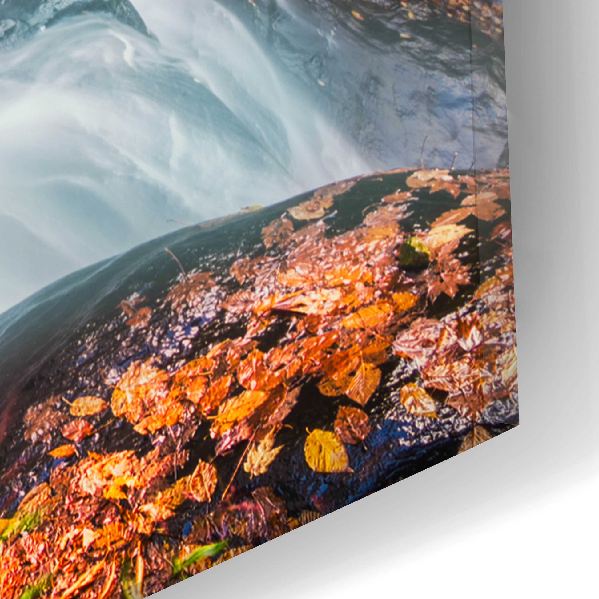 Epic Art 'Smoky Mountains Autumn Waterfall 3' by Grace Fine Arts Photography, Acrylic Glass Wall Art,16x24