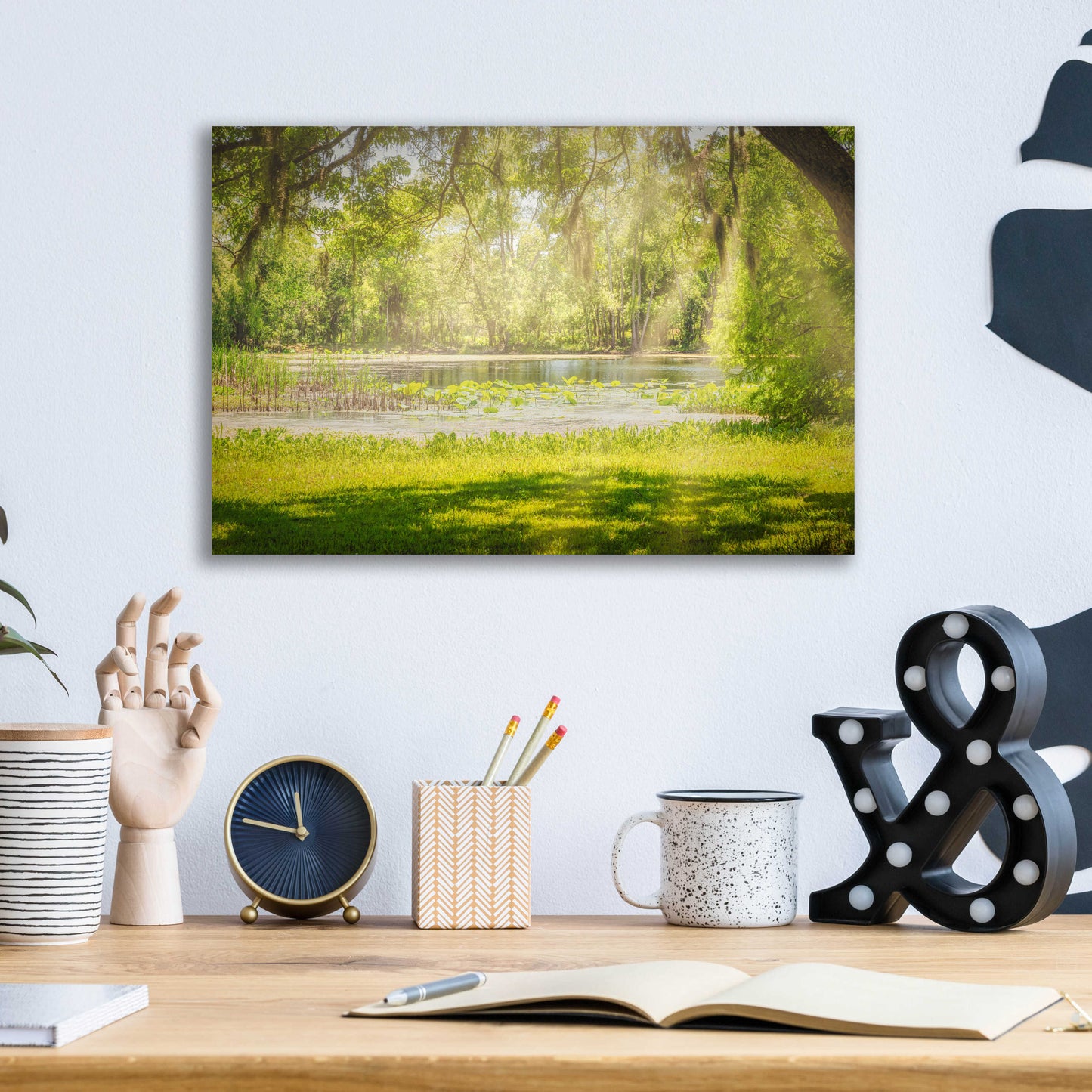 Epic Art 'Texas Pond on a Sunny Afternoon' by Grace Fine Arts Photography, Acrylic Glass Wall Art,16x12