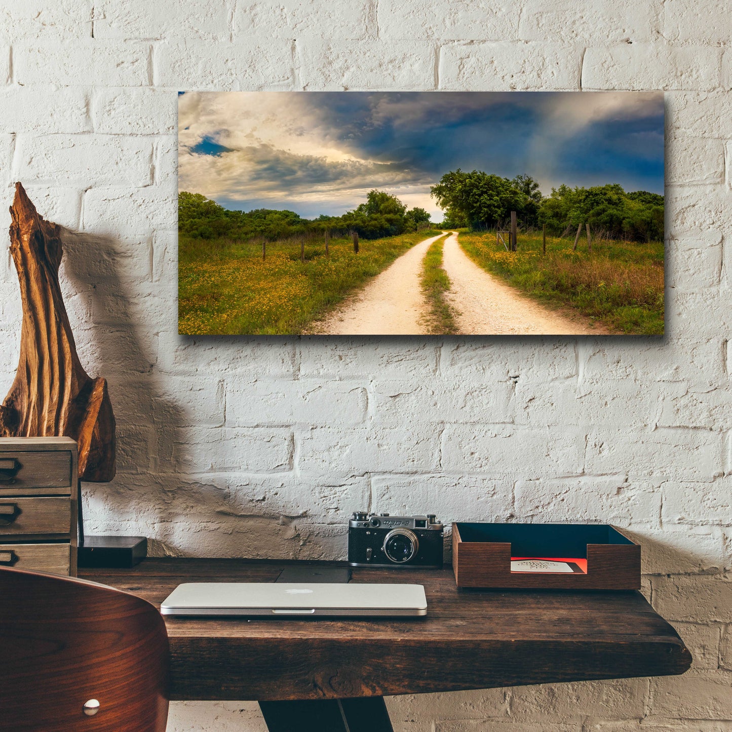 Epic Art 'Texas Winding Road' by Grace Fine Arts Photography, Acrylic Glass Wall Art,24x12