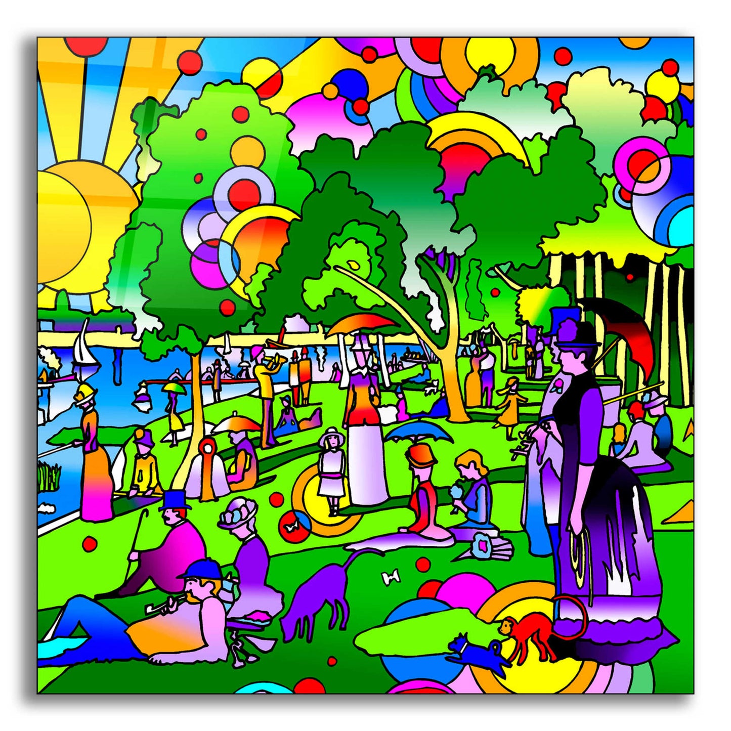 Epic Art 'Grande Jatte' by Howie Green, Acrylic Glass Wall Art