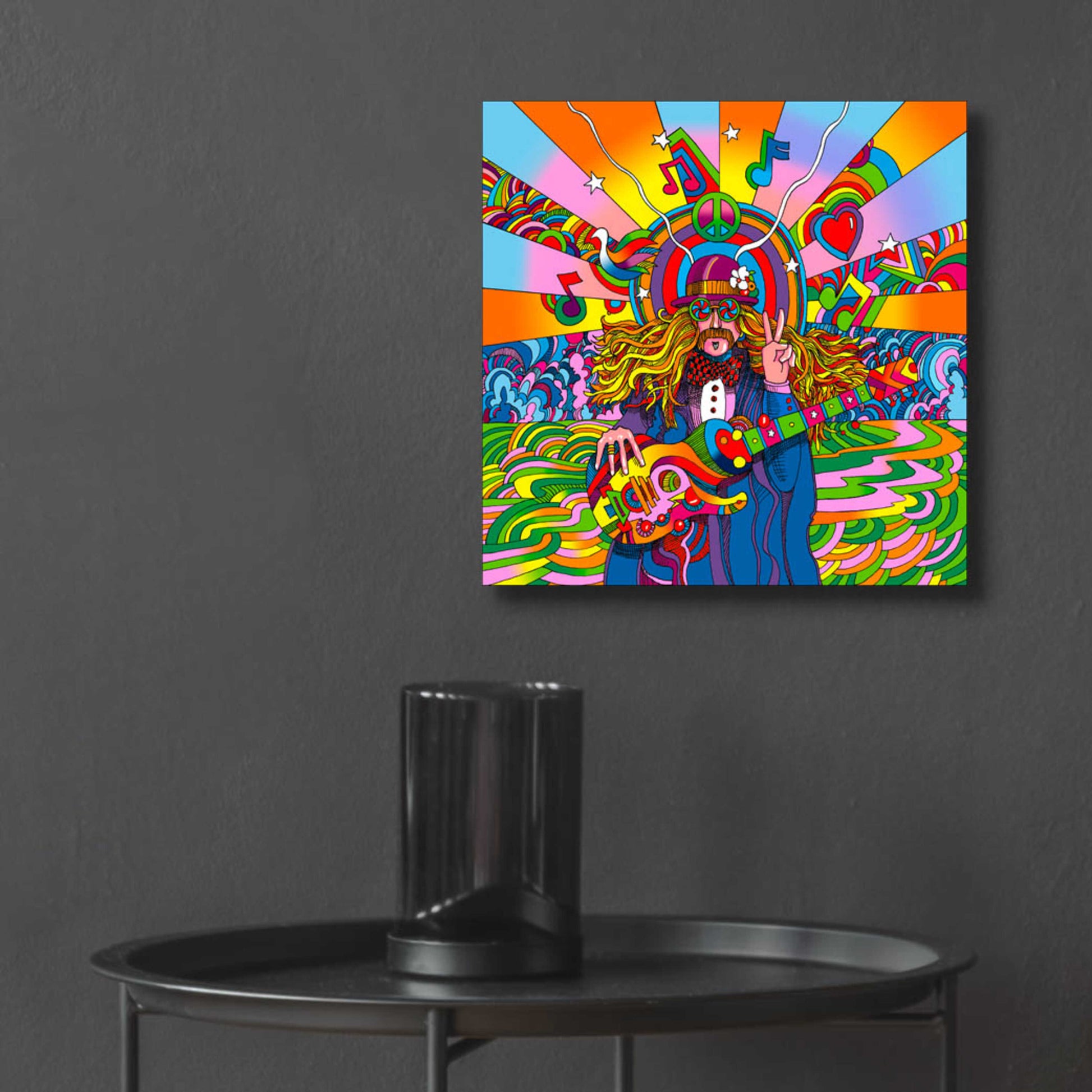 Epic Art 'Hippie Musician' by Howie Green, Acrylic Glass Wall Art,12x12