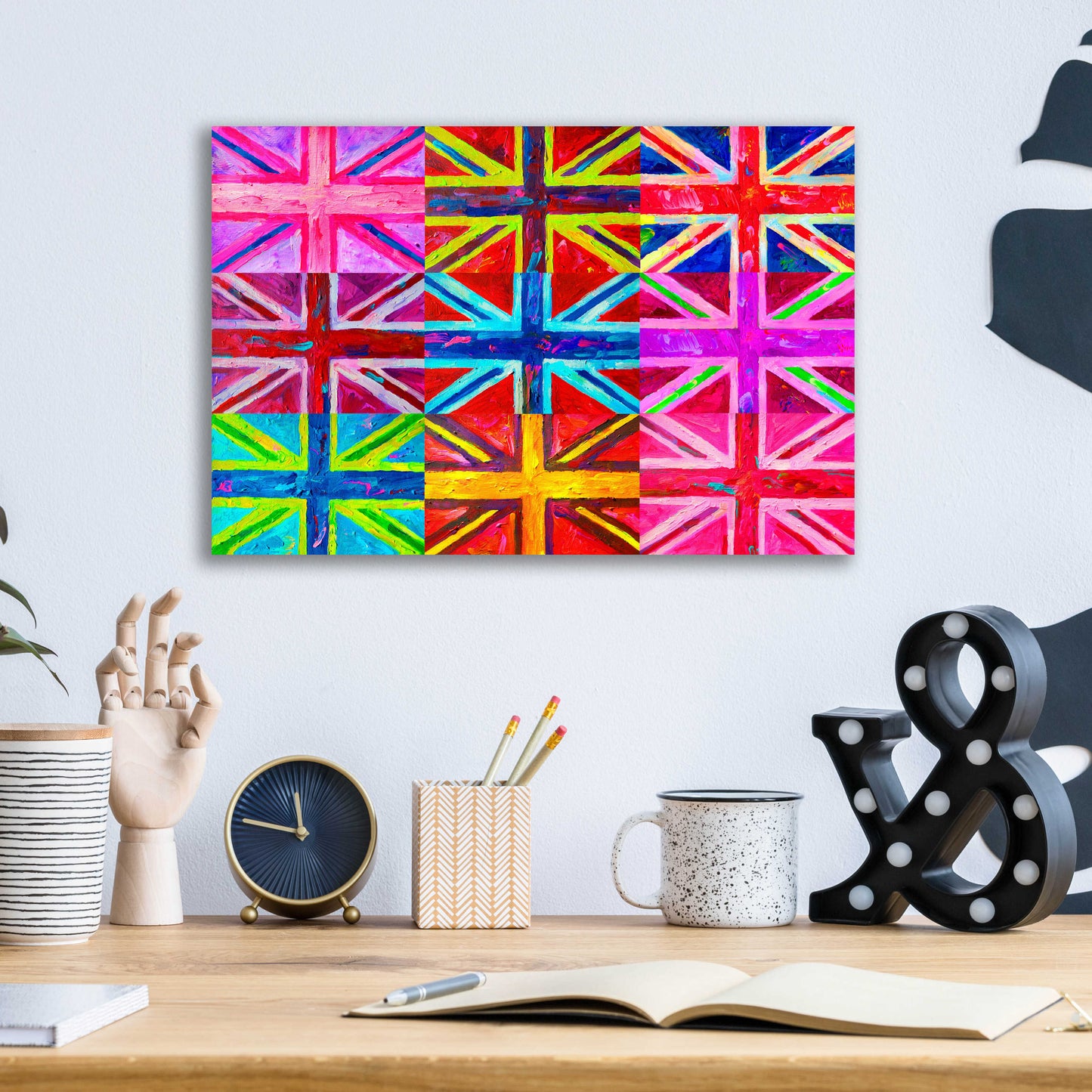 Epic Art 'Union Jacks' by Howie Green, Acrylic Glass Wall Art,16x12