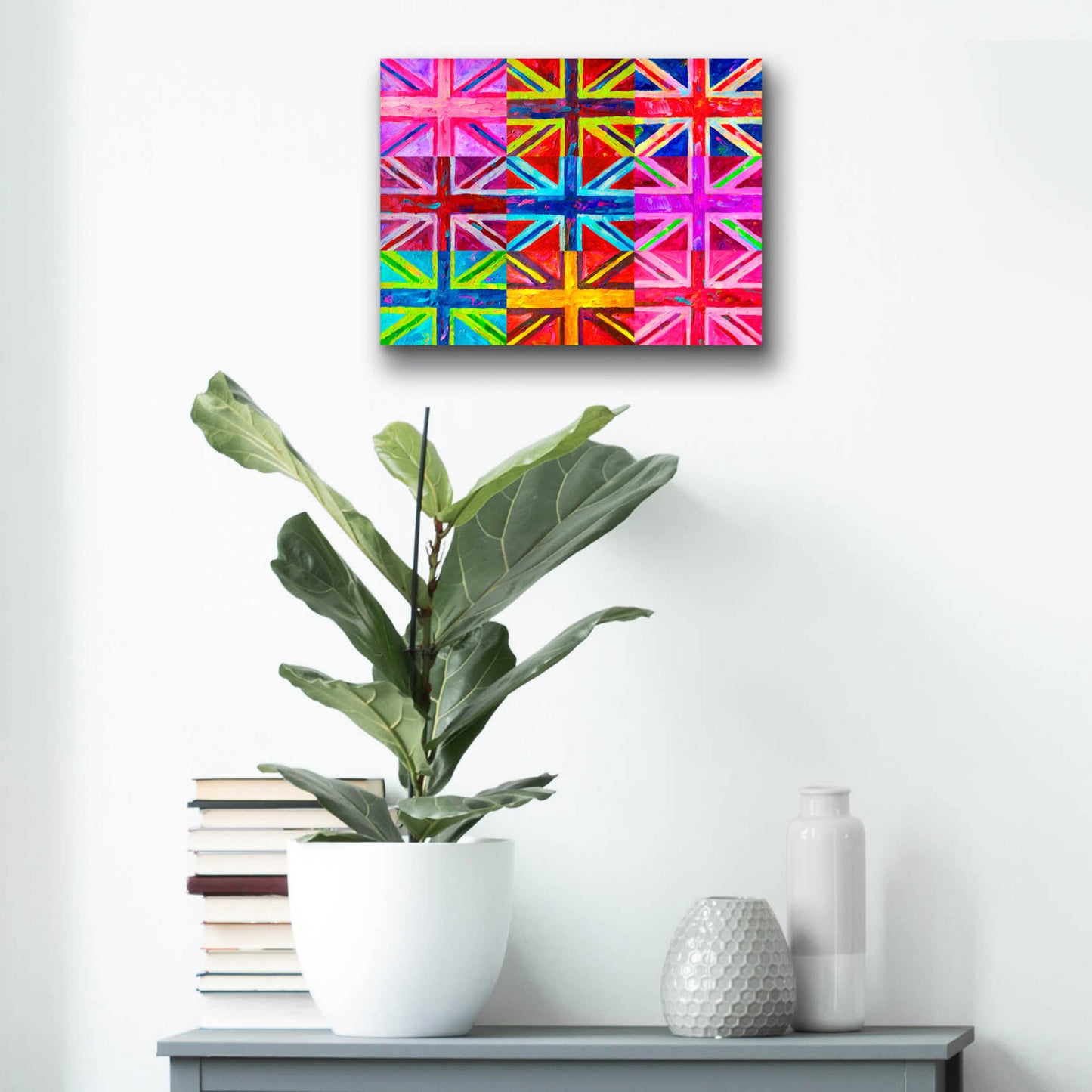 Epic Art 'Union Jacks' by Howie Green, Acrylic Glass Wall Art,16x12