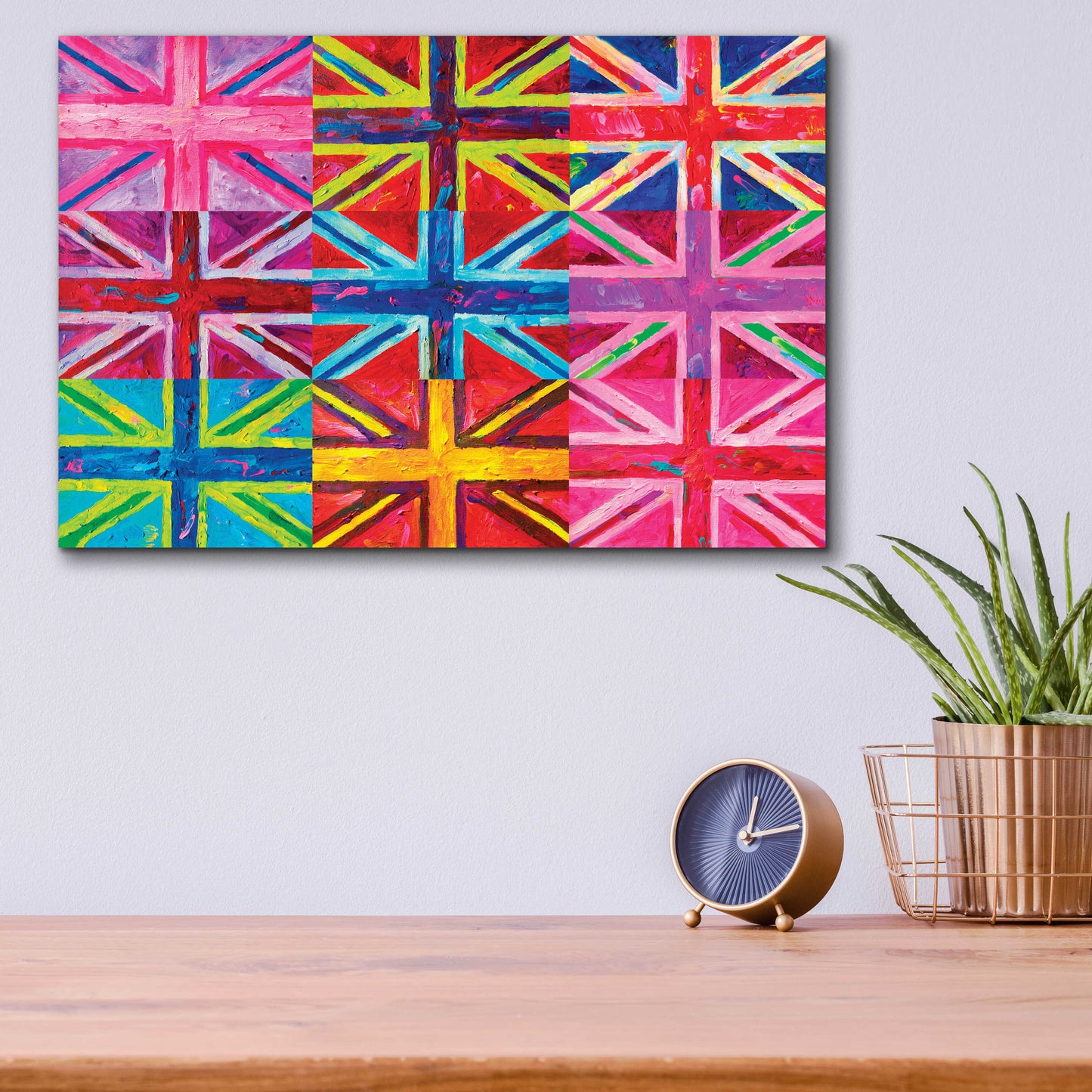 Epic Art 'Union Jacks' by Howie Green, Acrylic Glass Wall Art,16x12