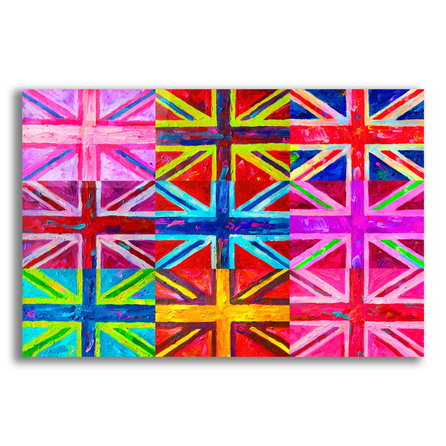 Epic Art 'Union Jacks' by Howie Green, Acrylic Glass Wall Art,16x12