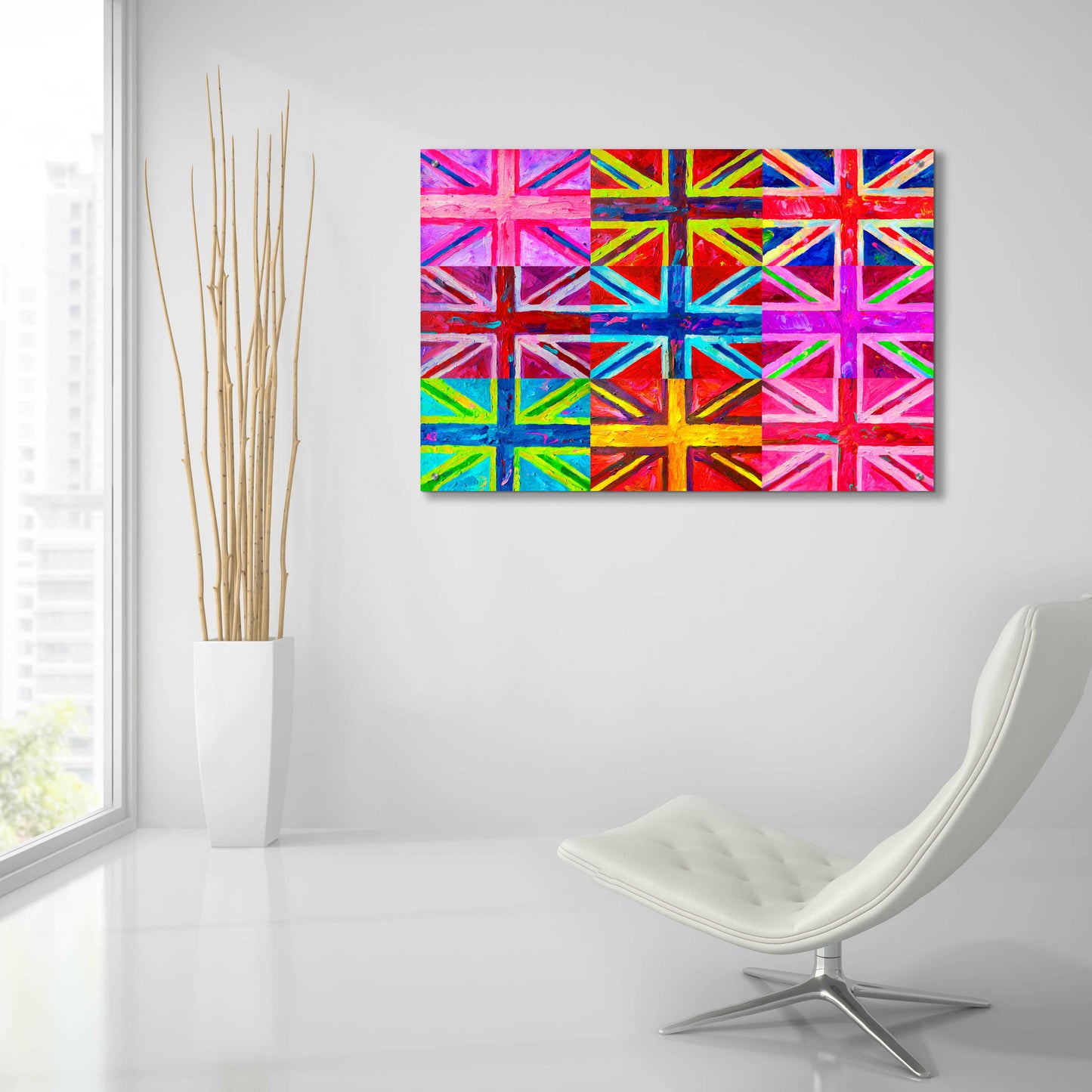 Epic Art 'Union Jacks' by Howie Green, Acrylic Glass Wall Art,36x24