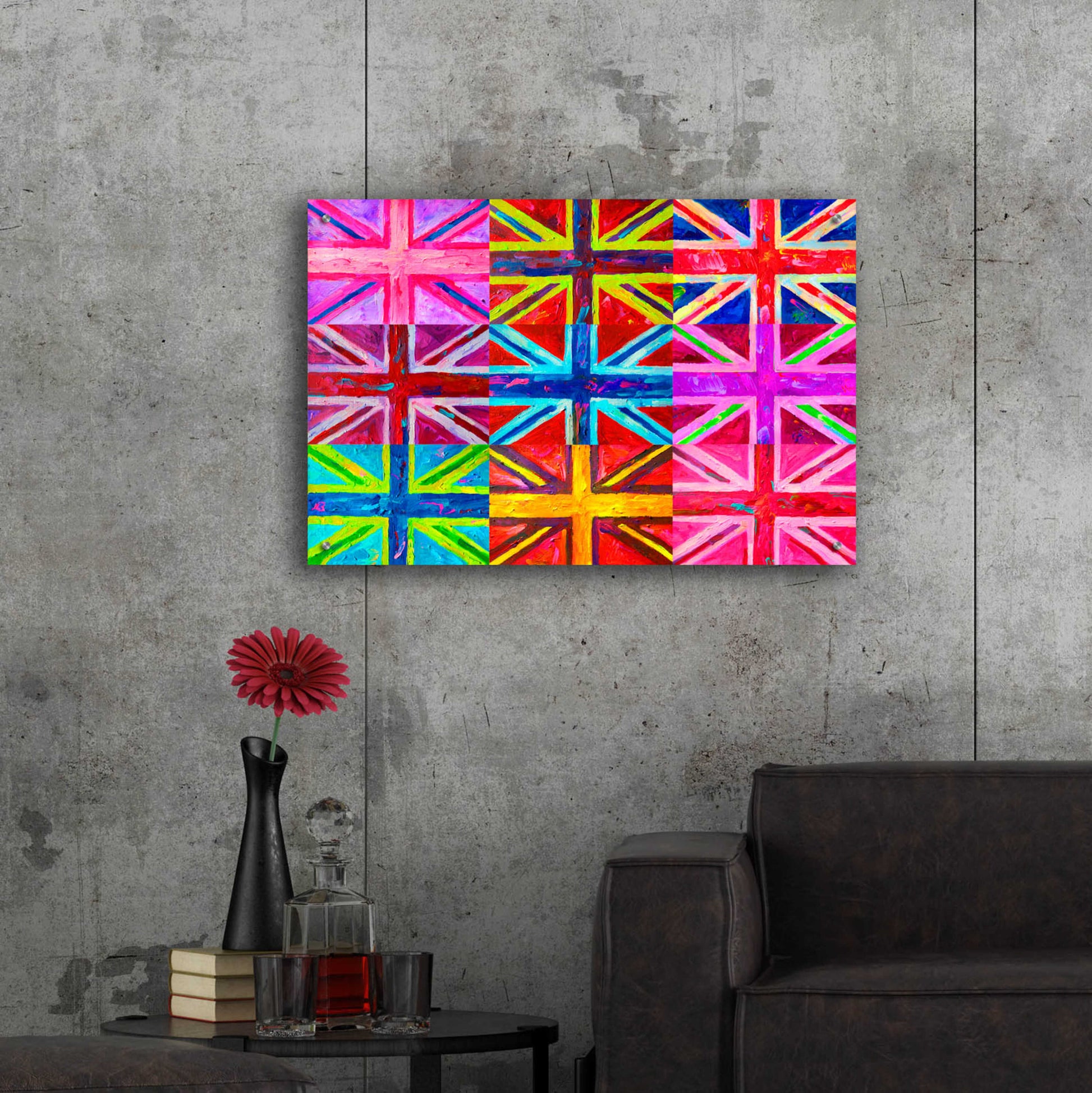 Epic Art 'Union Jacks' by Howie Green, Acrylic Glass Wall Art,36x24