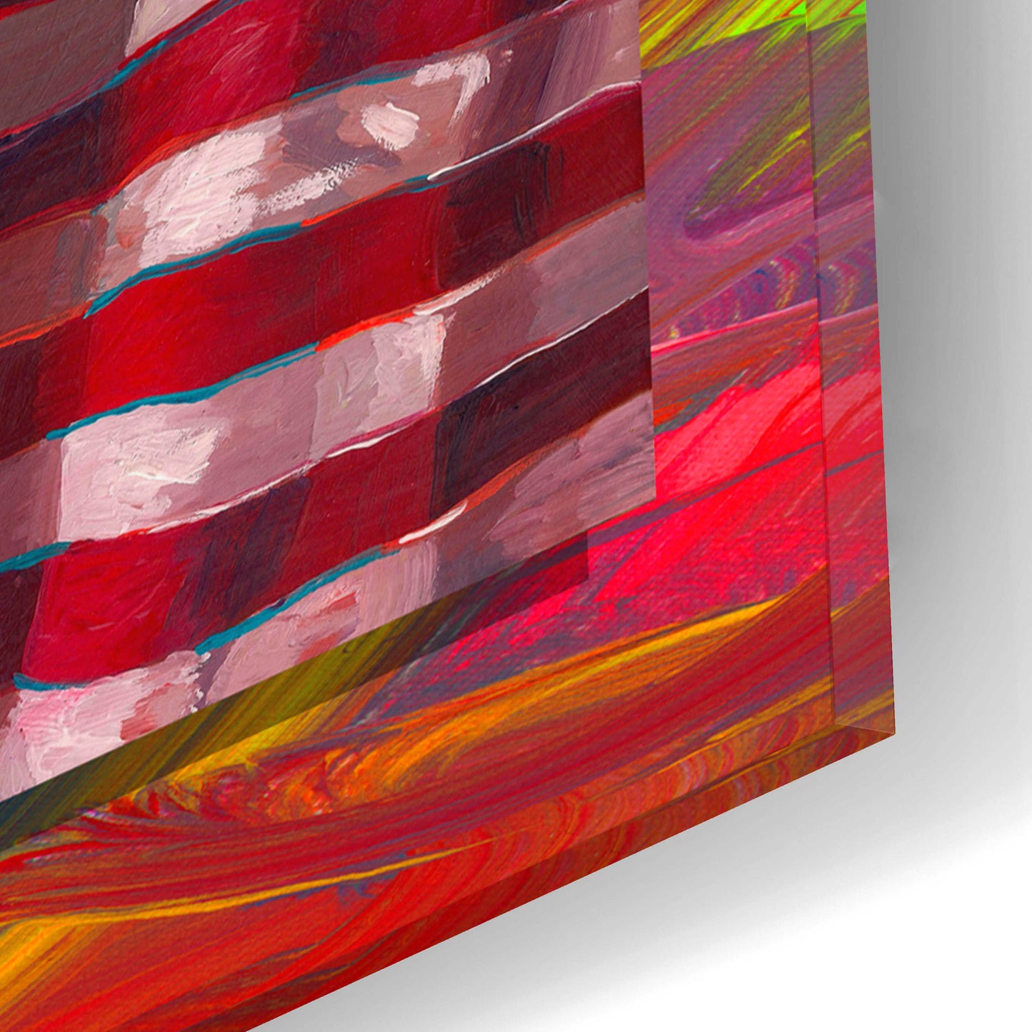 Epic Art 'US Flags' by Howie Green, Acrylic Glass Wall Art,16x12