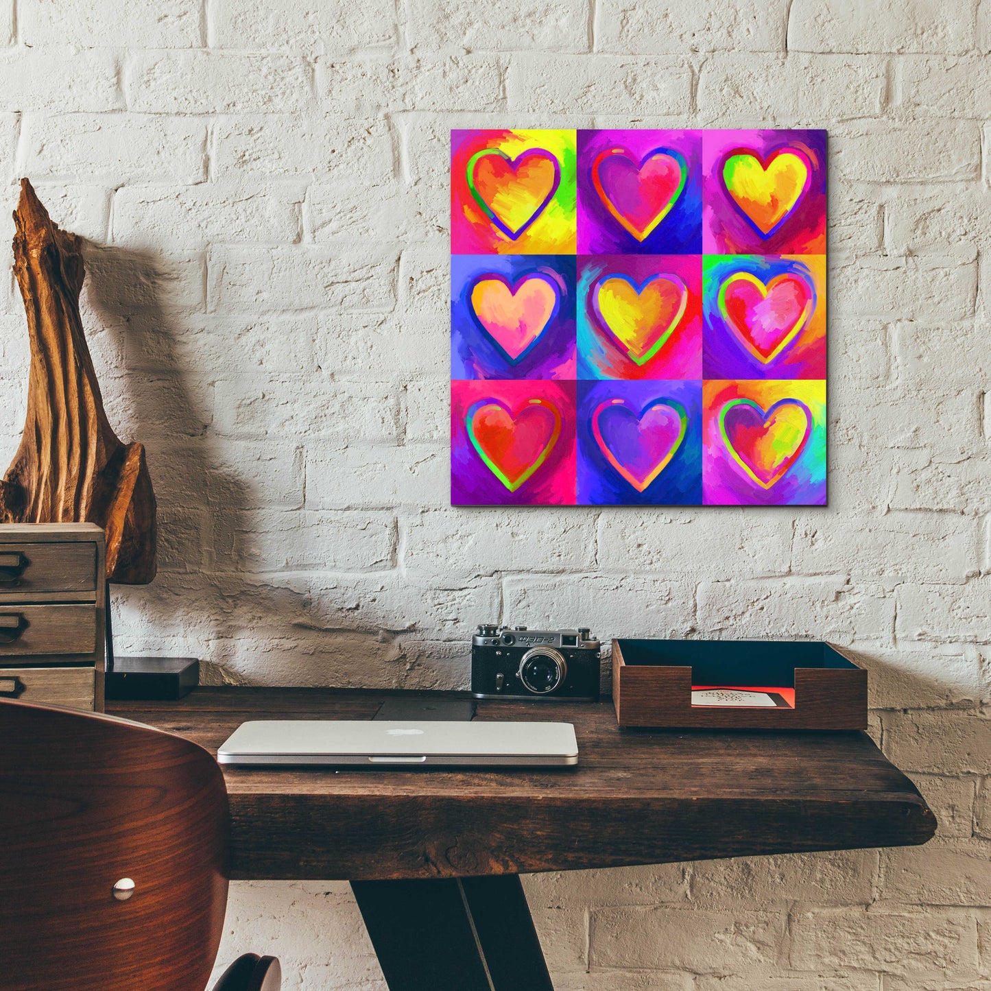 Epic Art 'Pop Art Heart 2' by Howie Green, Acrylic Glass Wall Art,12x12