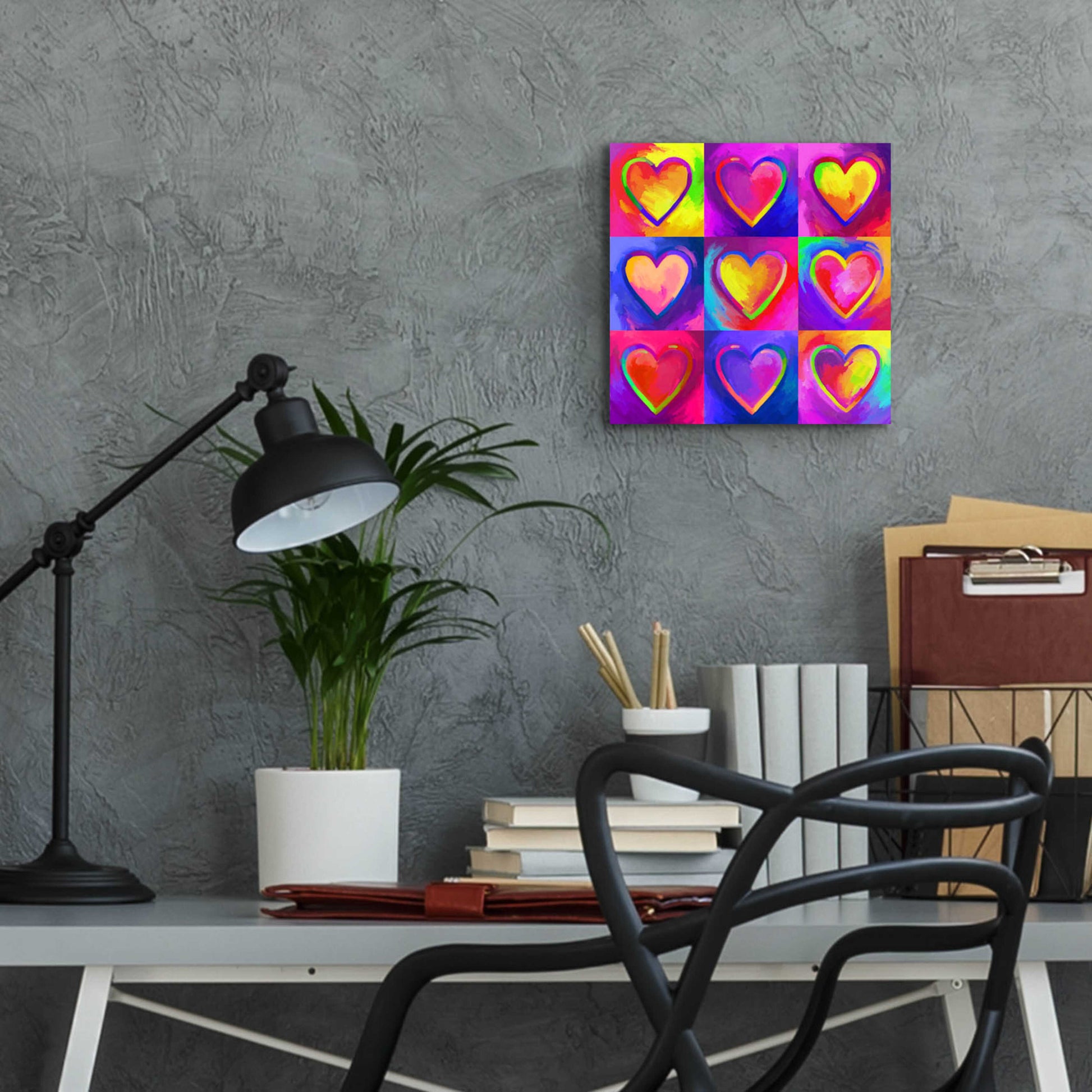 Epic Art 'Pop Art Heart 2' by Howie Green, Acrylic Glass Wall Art,12x12