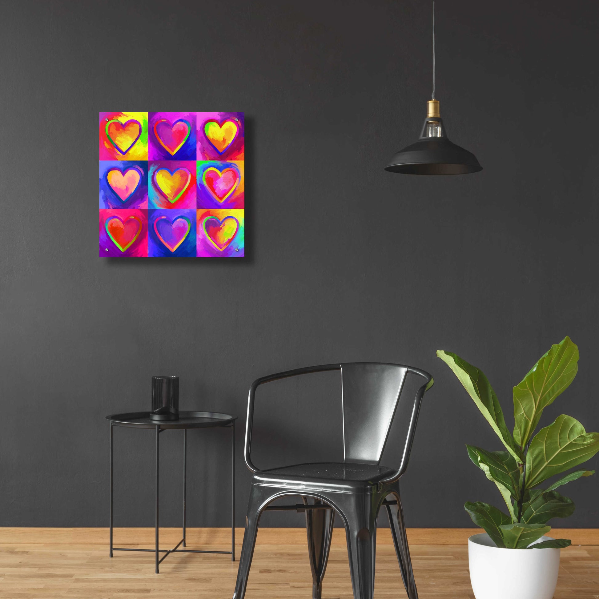 Epic Art 'Pop Art Heart 2' by Howie Green, Acrylic Glass Wall Art,24x24