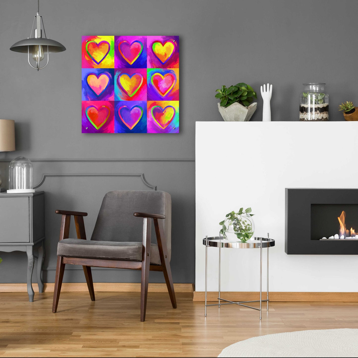 Epic Art 'Pop Art Heart 2' by Howie Green, Acrylic Glass Wall Art,24x24