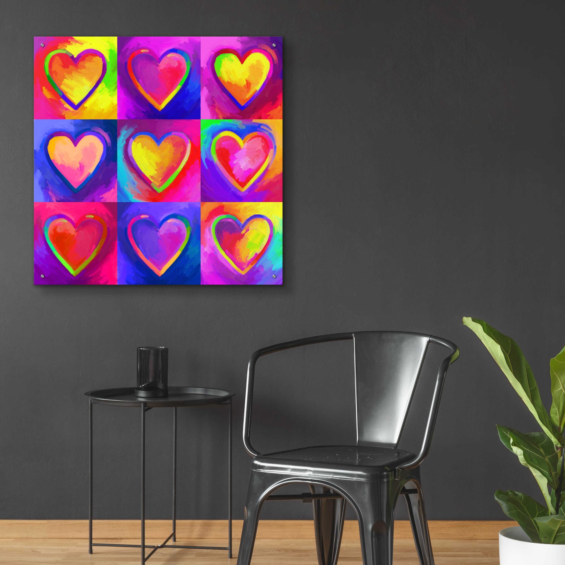 Epic Art 'Pop Art Heart 2' by Howie Green, Acrylic Glass Wall Art,36x36