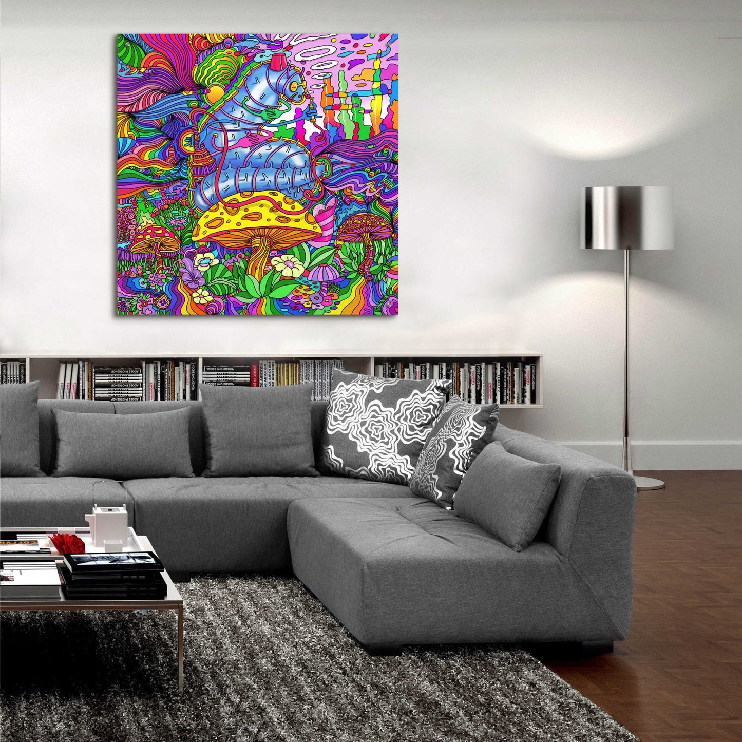 Epic Art 'Pop Art Caterpillar' by Howie Green, Acrylic Glass Wall Art,36x36