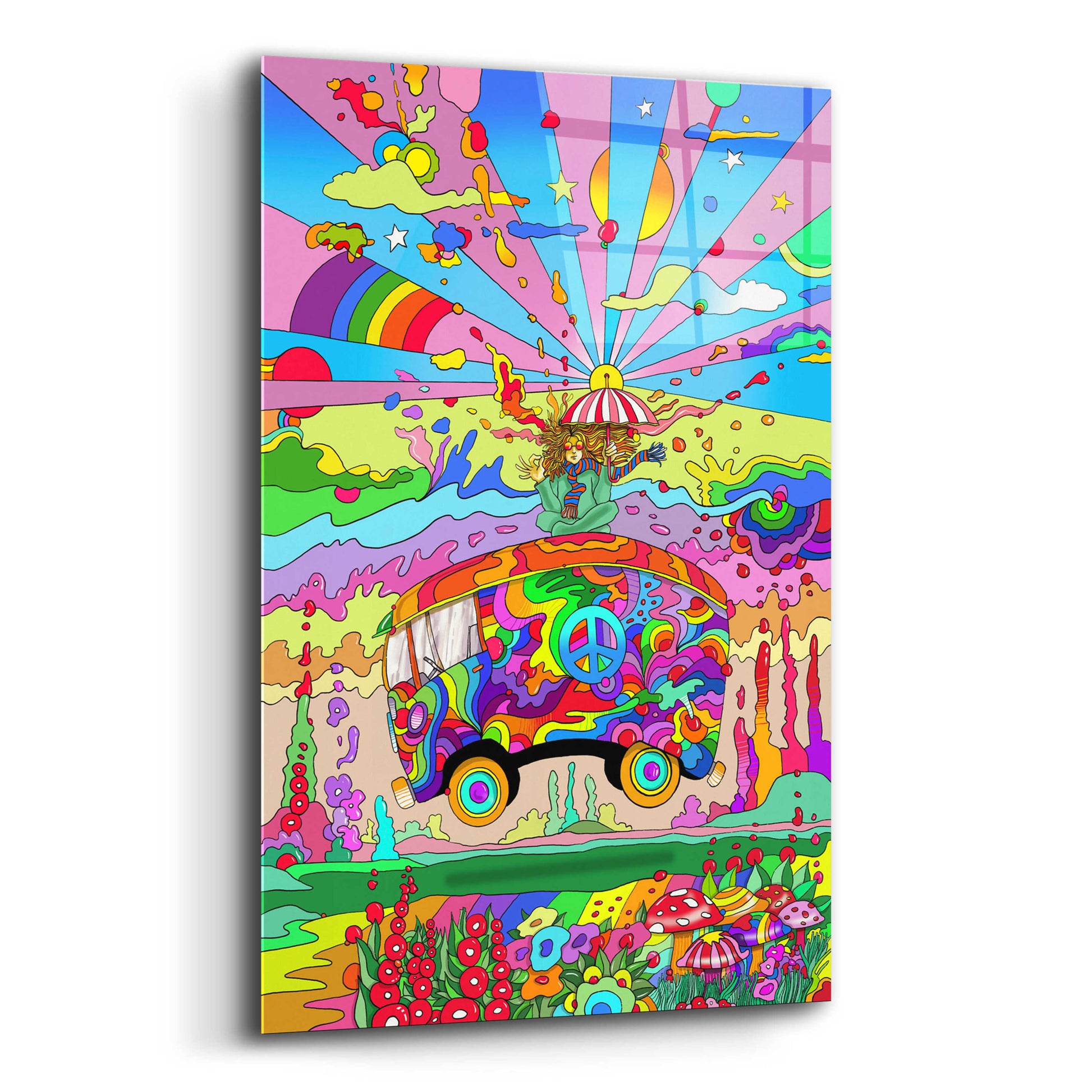 Epic Art 'Magic Bus' by Howie Green, Acrylic Glass Wall Art,12x16